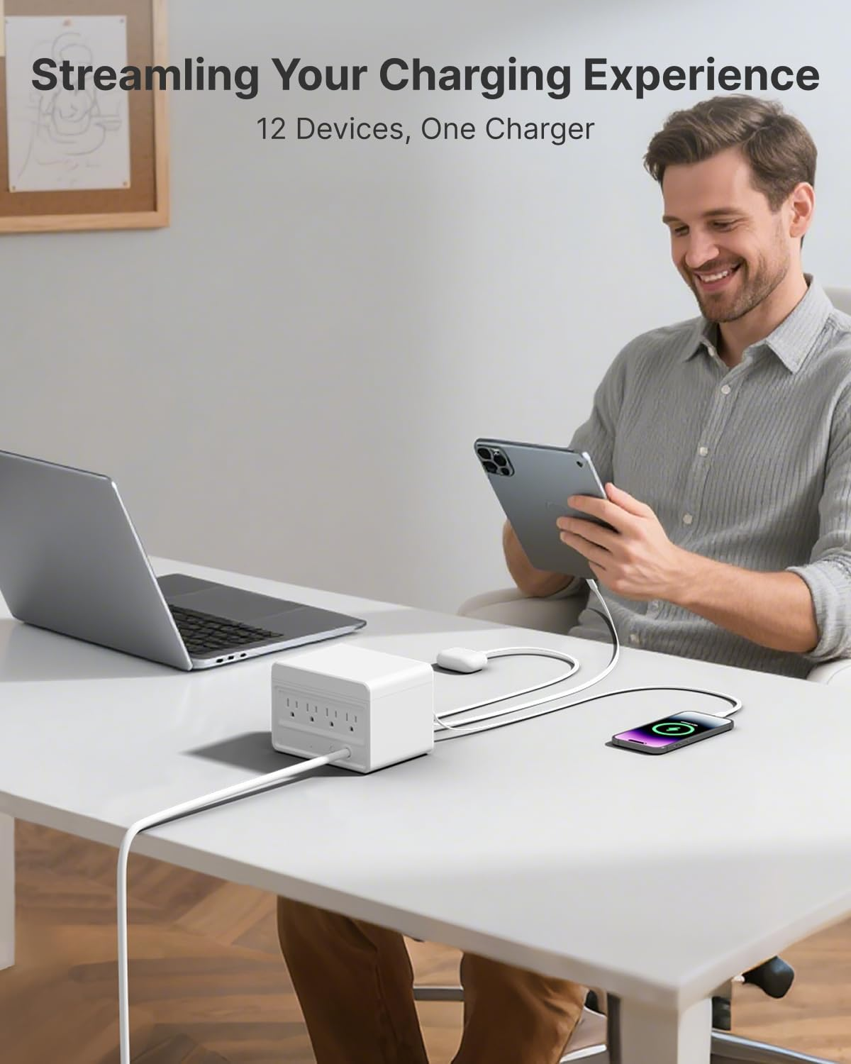 🎁 FLASH SALE-Gitryin 160W Modular Charging Station with Retractable USB-C Cables ✨ Save Big Today!