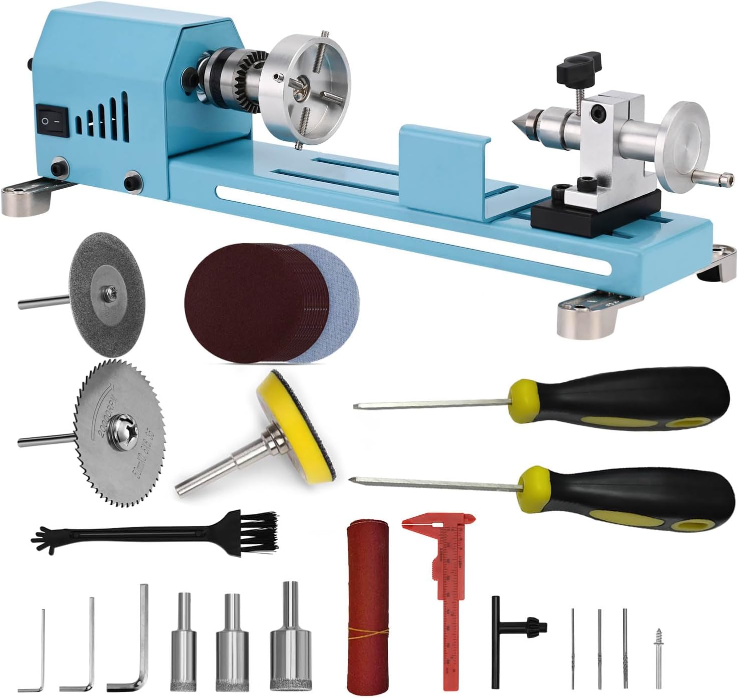 #VEVOR Metal Lathe 7"x12",Precision Bench Top Mini Metal Lathe 550W, Metal Lathe Variable Speed 50-2500 RPM Nylon Gear With A Movable Lamp for Precision Parts Processing