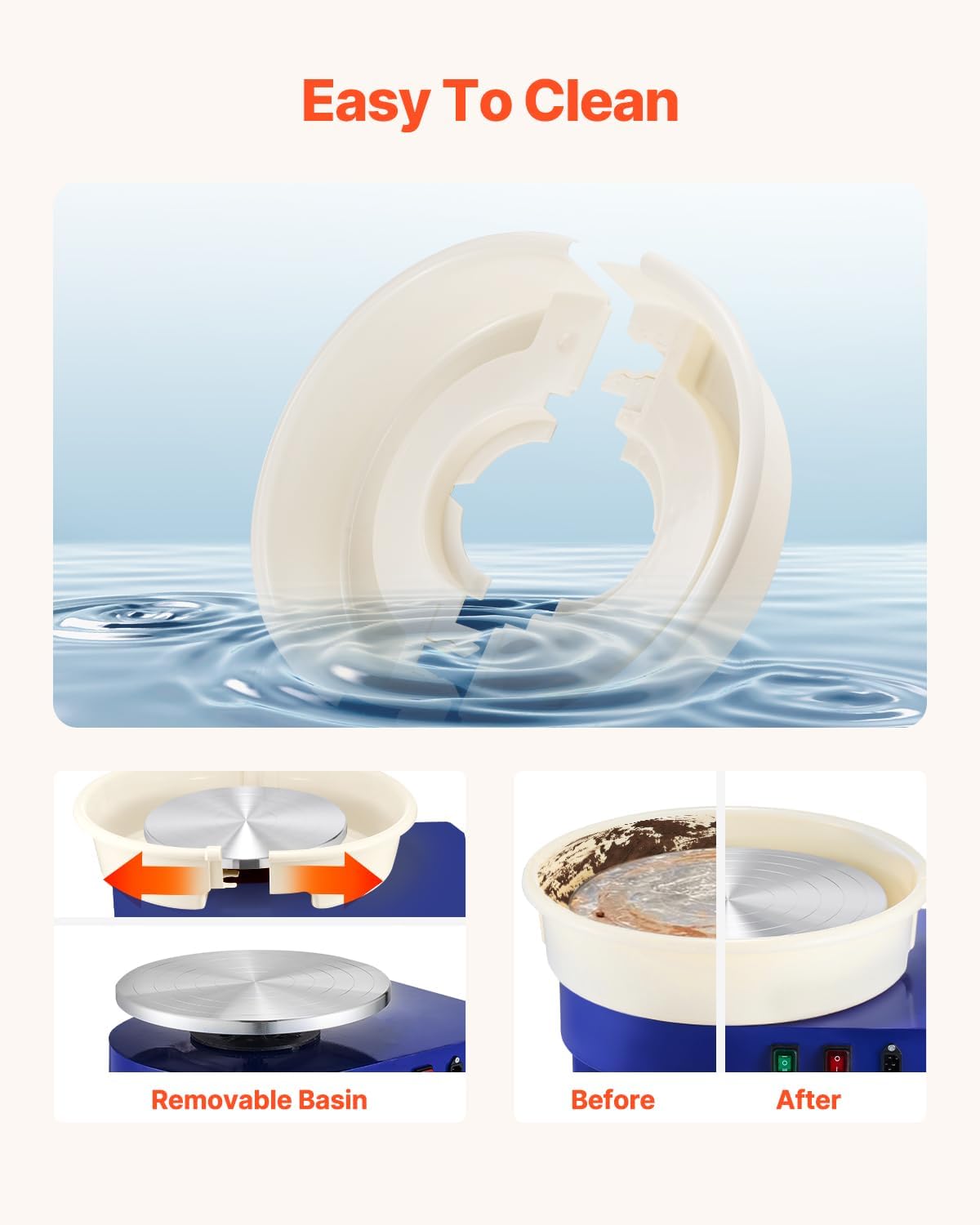 🔥Summer Sale🔥14in Pottery Wheel for Adults Beginners