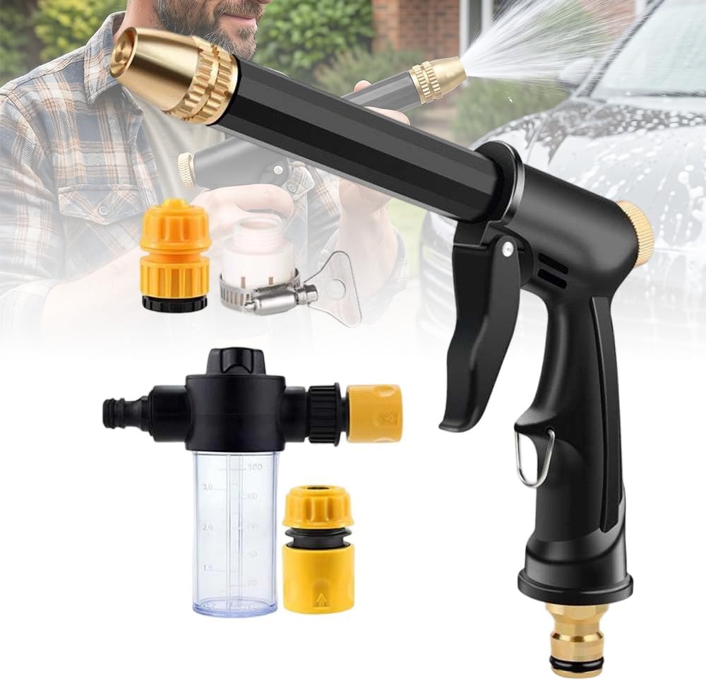 #VEVOR Pressure Washer Telescoping Wand, 24 ft, 4000 psi, Telescopic Spray Wand with Power Washer Extension Wands, Gutter Cleaner, Brush Head, Pivoting Coupler, 7 Spray Nozzles and Support Harness