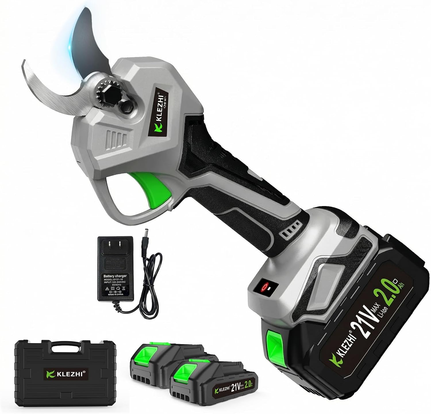 💥Clearance Sale! KLEZHI 16.8V Cordless Electric Pruner w/ Sharp SK5 Blades & Dual 2000mAh Batteries - Buy Now & Save Big