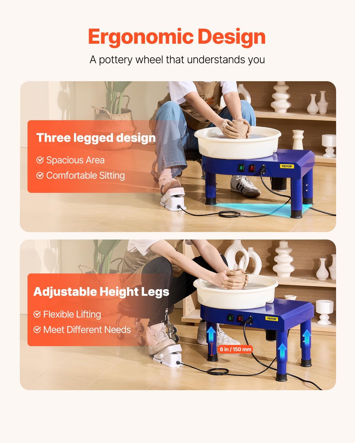 🔥Summer Sale🔥14in Pottery Wheel for Adults Beginners
