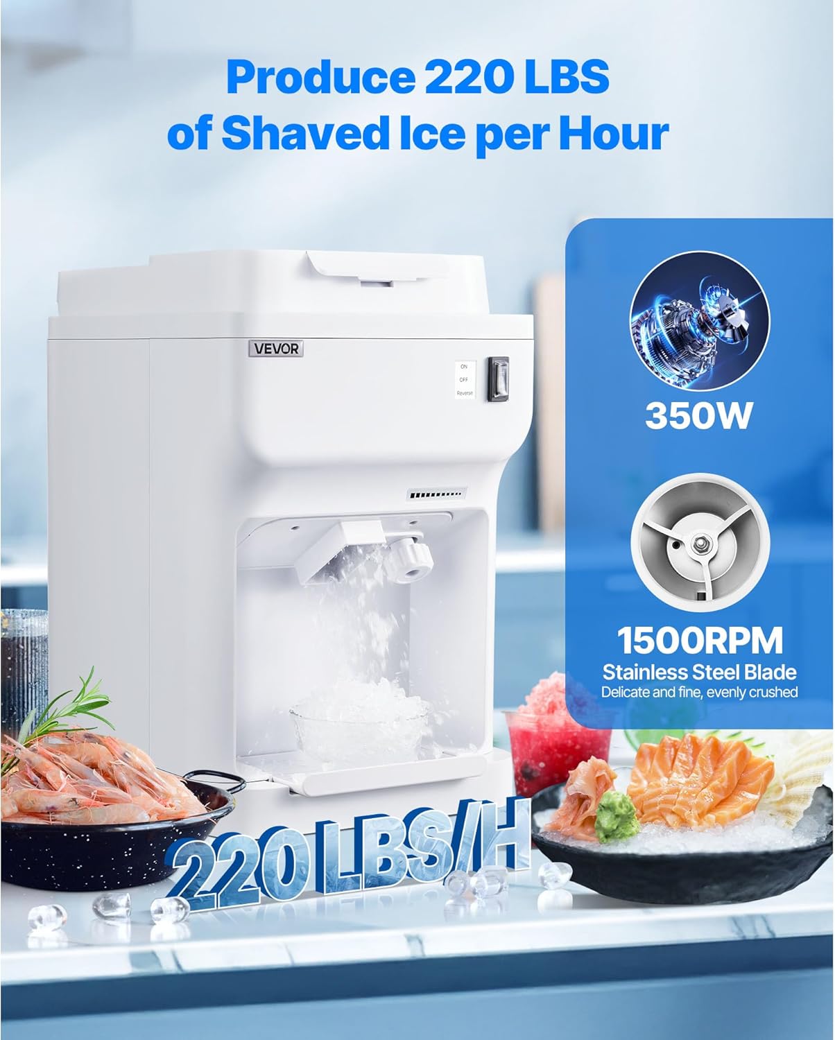 🔥Summer Sale🔥VEVOR Commercial Ice Shaver Crusher
