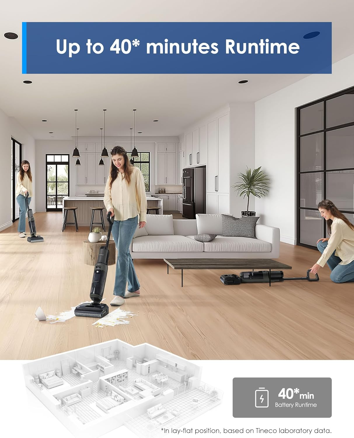 🚨 [CLEARANCE SALE] Tineco Floor ONE i6 Stretch 2-in-1 Smart Cordless Wet Dry Vacuum, 180° Reclining Floor Washer for Home & Pet Hair 🏷️