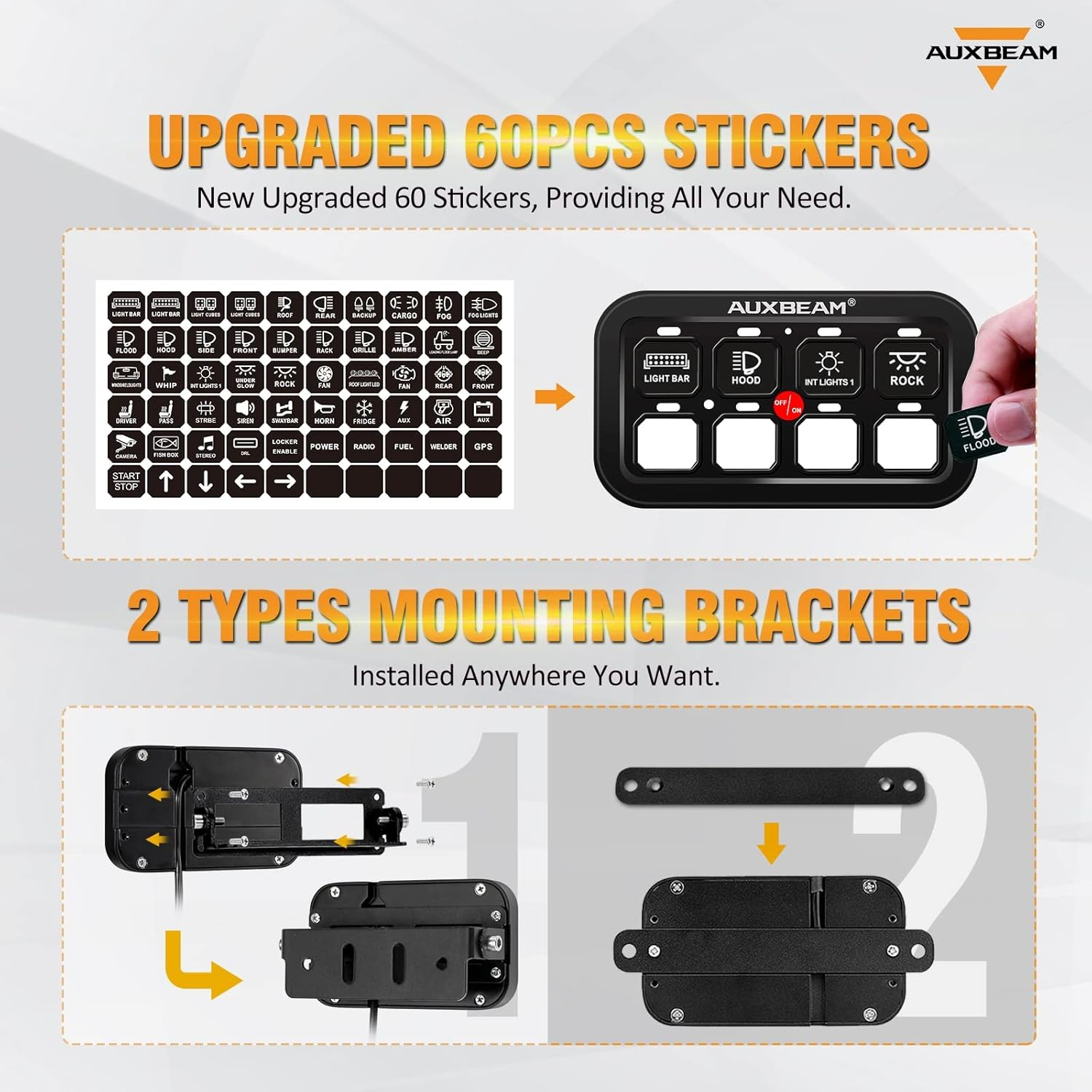 🛠️ [CAR UPGRADE DEAL] Auxbeam BA80 8 Gang Switch Pod, Intelligent Under-Hood Relay Control Box System with Backlight Dimmable Touch Panel for Off-Road Lighting 🚨