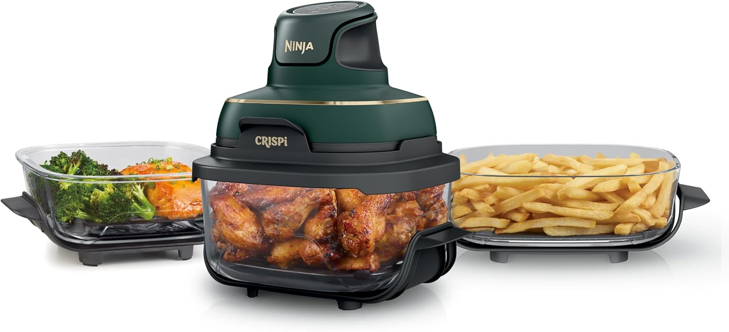 [🔥HOT SALE] Ninja Crispi 4-in-1 Portable Glass Air Fryer Cooking System, Non-Toxic 4QT & 6-Cup Containers with Lids 🧊 SAVE 20% OFF TODAY!