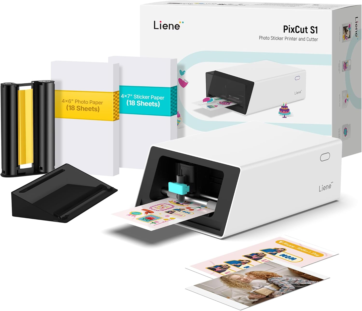 💝 [BEST GIFT DEAL] Liene PixCut S1 Wireless Bluetooth Sticker Maker Machine & 300 DPI Photo Printer for Scrapbooking & DIY ✨
