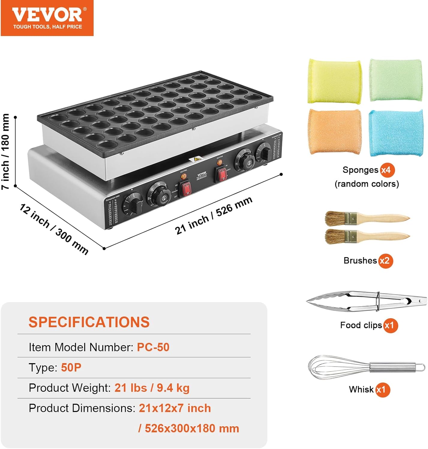 🔥Summer Sale🔥VEVOR 110V Mini Dutch Pancake Baker