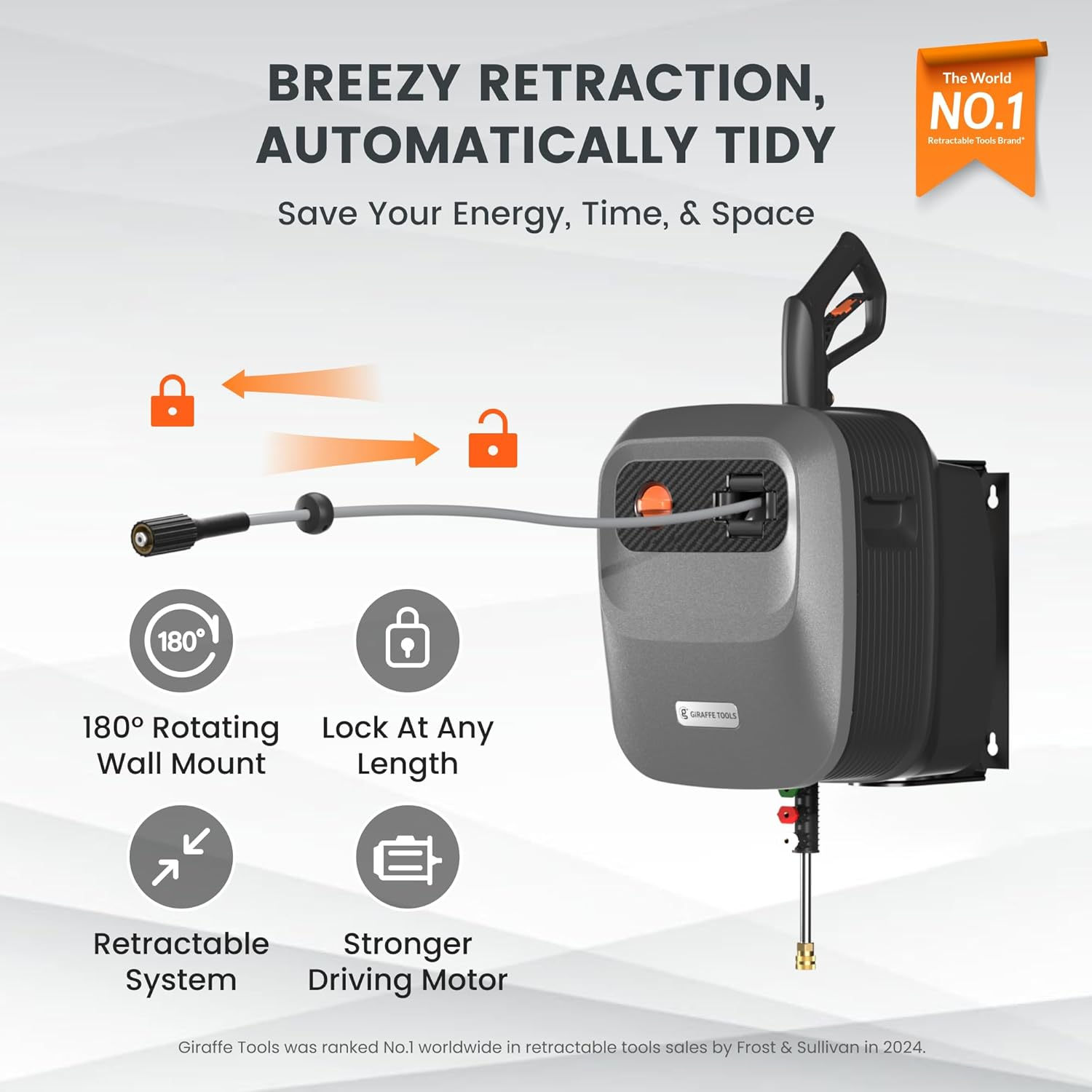 ⚡ [LIMITED TIME OFFER] Giraffe Tools G20 Pro Wall Mount Electric Power Washer with 65ft Auto-Retract Hose & Foam Cannon 🚚