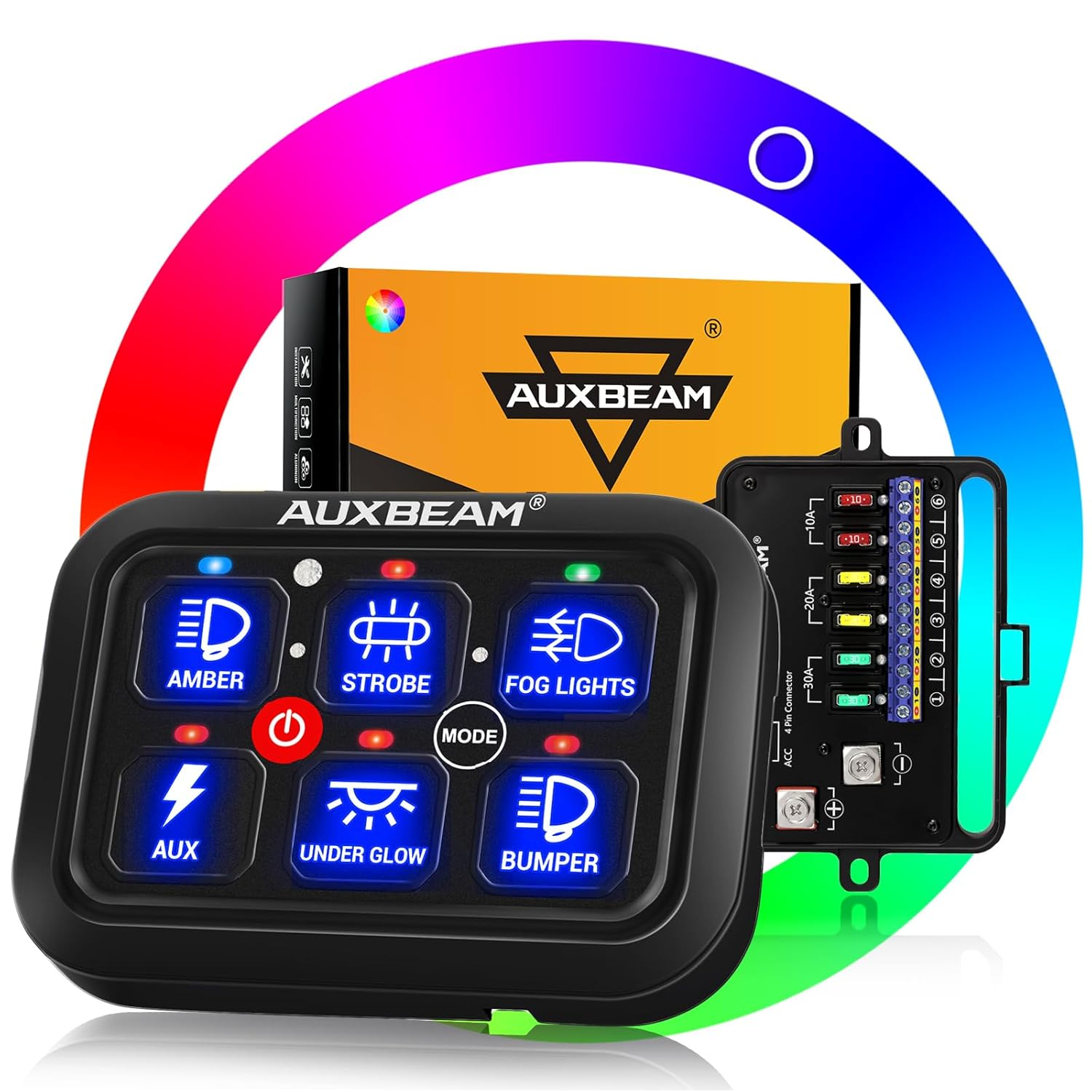 🛠️ [CAR UPGRADE DEAL] Auxbeam BA80 8 Gang Switch Pod, Intelligent Under-Hood Relay Control Box System with Backlight Dimmable Touch Panel for Off-Road Lighting 🚨