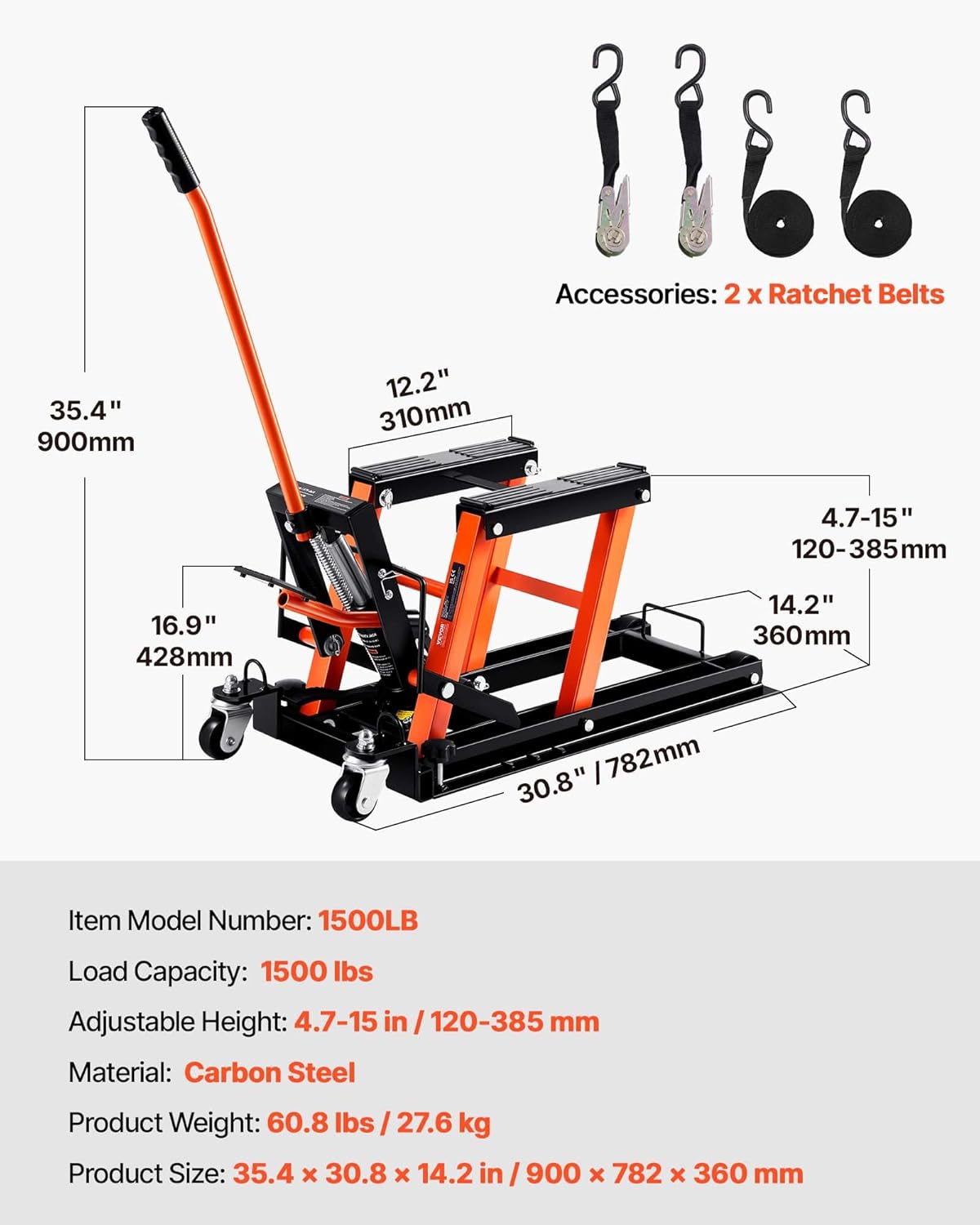 🔥Summer Sale🔥VEVOR Hydraulic Motorcycle Lift Jack 1500 LBS