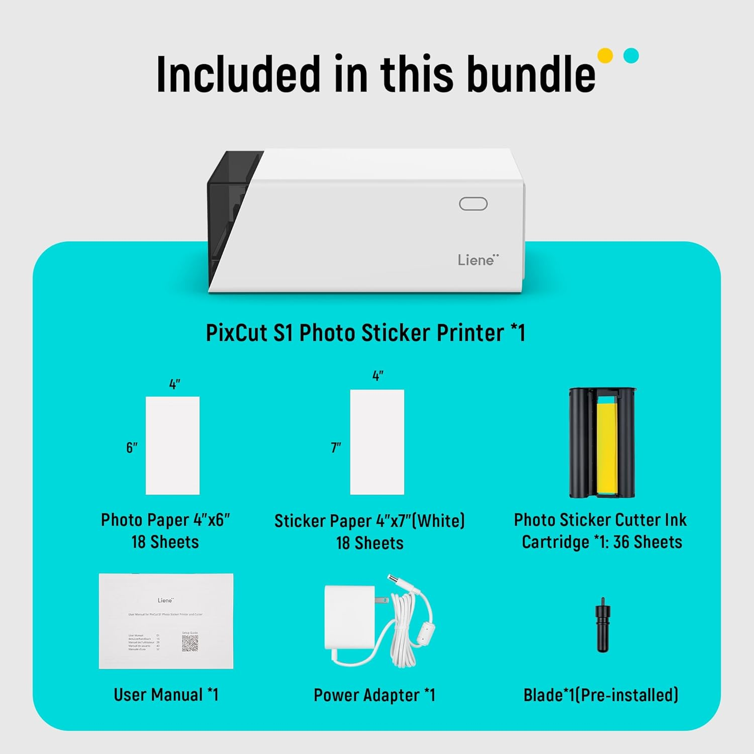💝 [BEST GIFT DEAL] Liene PixCut S1 Wireless Bluetooth Sticker Maker Machine & 300 DPI Photo Printer for Scrapbooking & DIY ✨