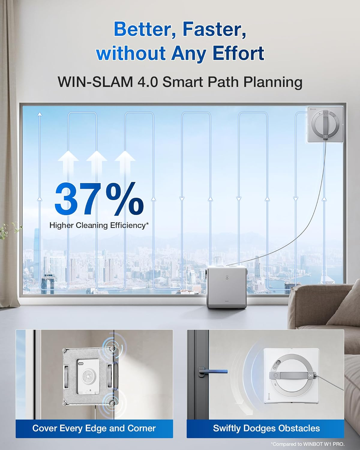 🤖Next-Gen Tech✨ECOVACS WINBOT W2 PRO Omni Window Cleaning Robot, Smart Glass Cleaner with 6-in-1 Station, TruEdge Precision & Dual Power