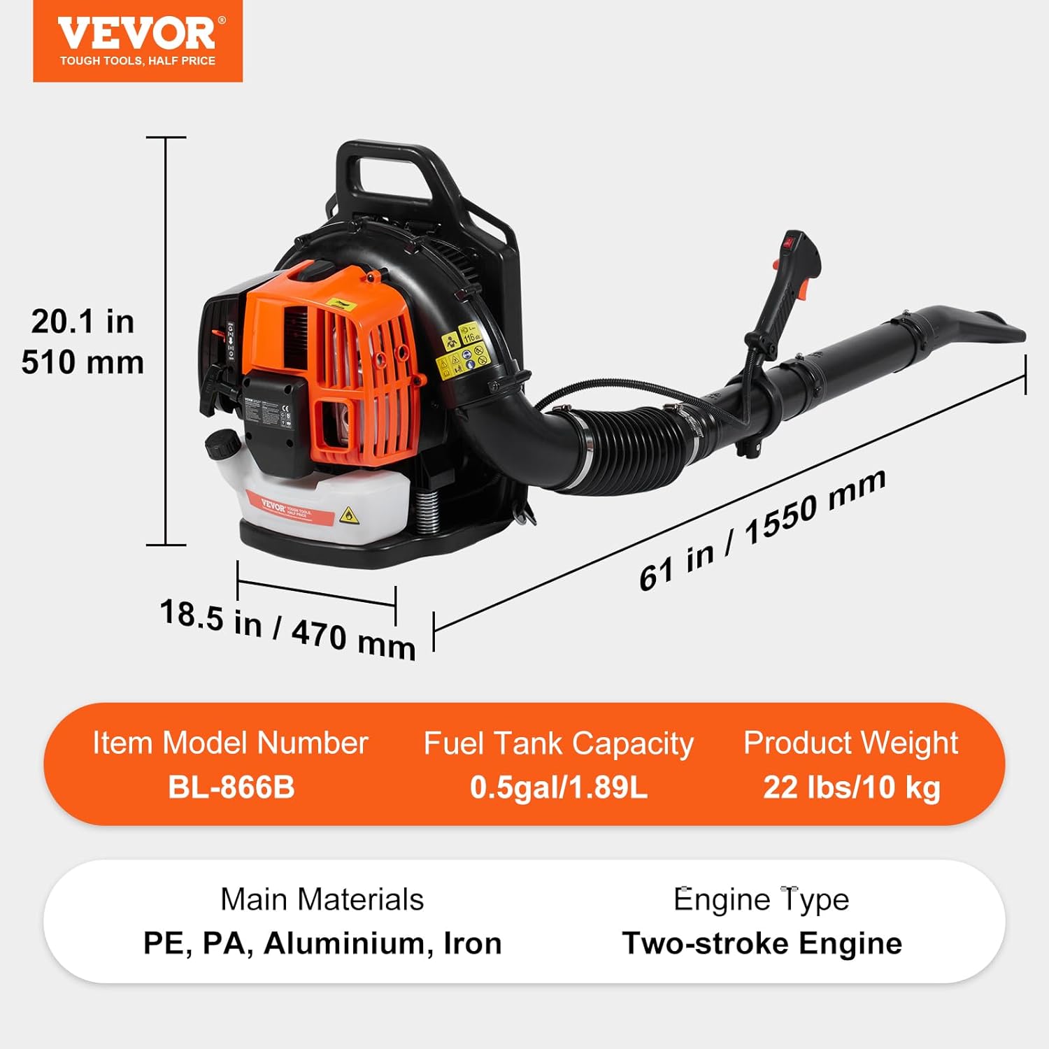 🔥Final Moments🔥63CC Backpack Leaf Blower Gas Powered