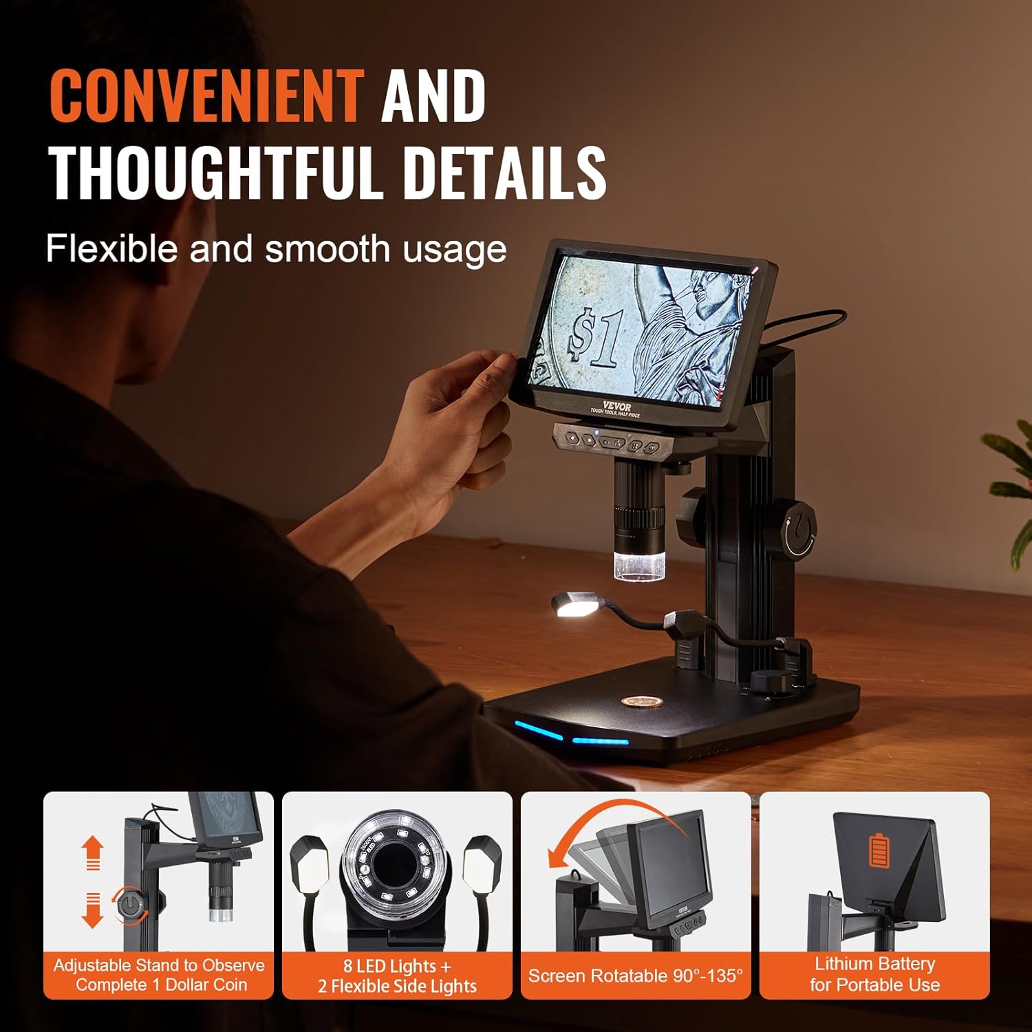 🔥Summer Sale🔥VEVOR 7" HDMI LCD Digital Microscope