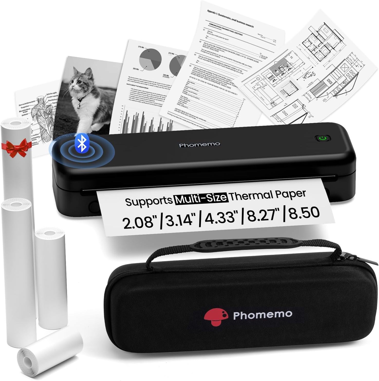 ONLY $35💥Buy 1 Get 1 Free🛒M834 Bluetooth Thermal Printer – Compatible with Android, iOS, and laptops.