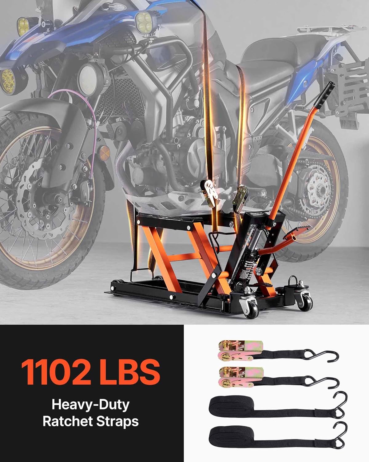 🔥Summer Sale🔥VEVOR Hydraulic Motorcycle Lift Jack 1500 LBS