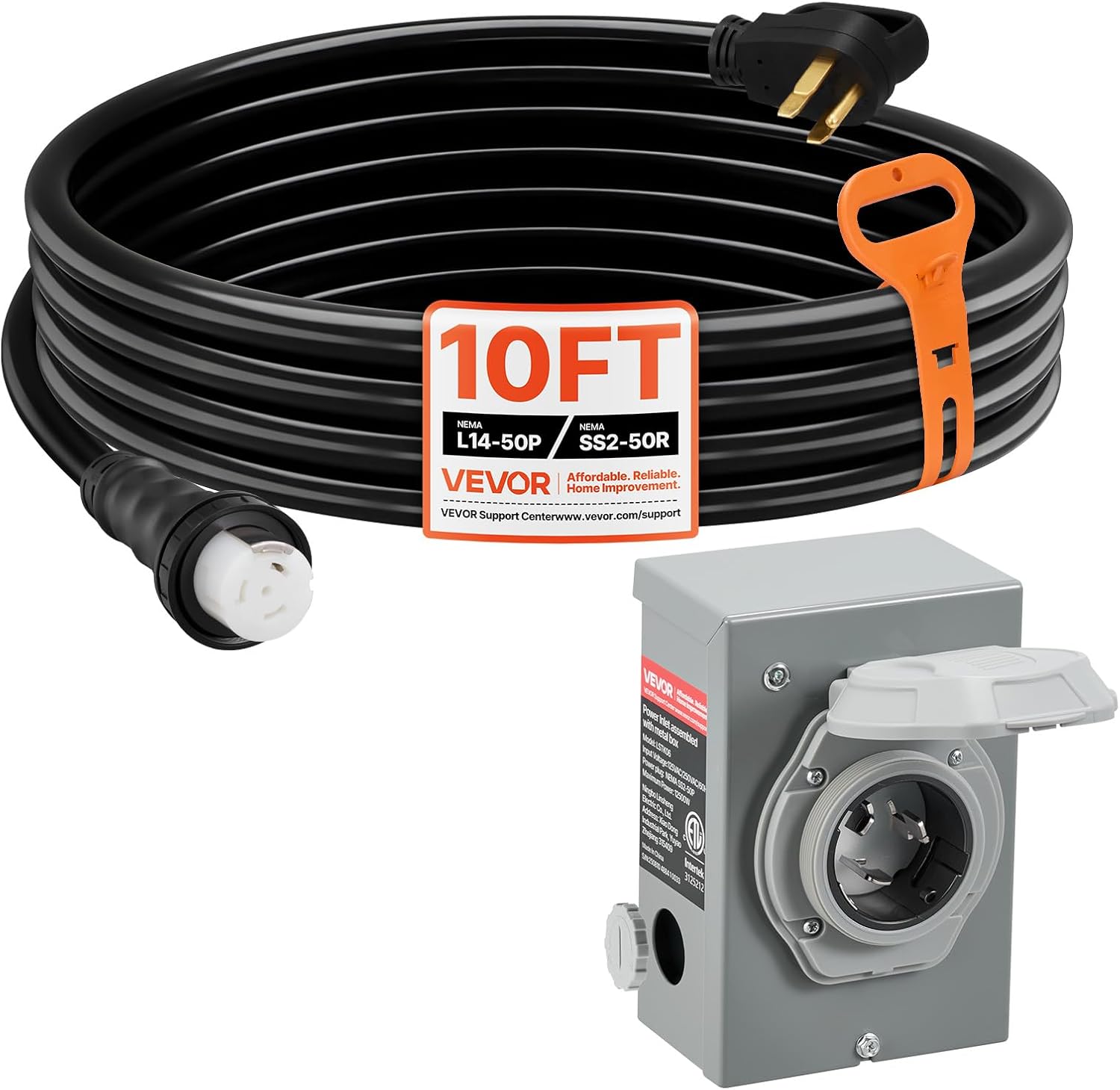 VEVOR 50 Amp Generator Cord and Power Inlet Box Kit