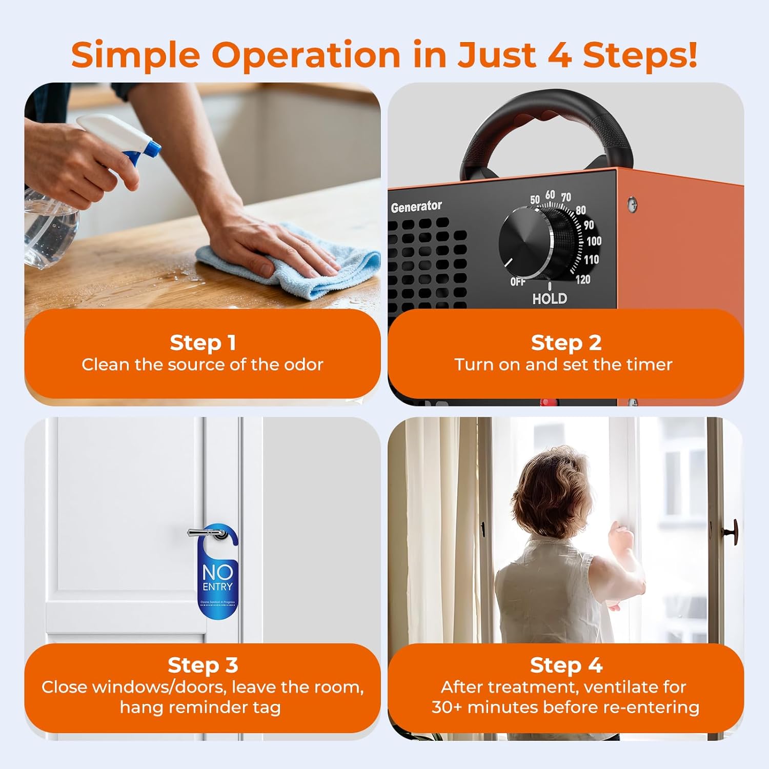 Ozone Generator 160,000mg/H with Temp/Humidity Display