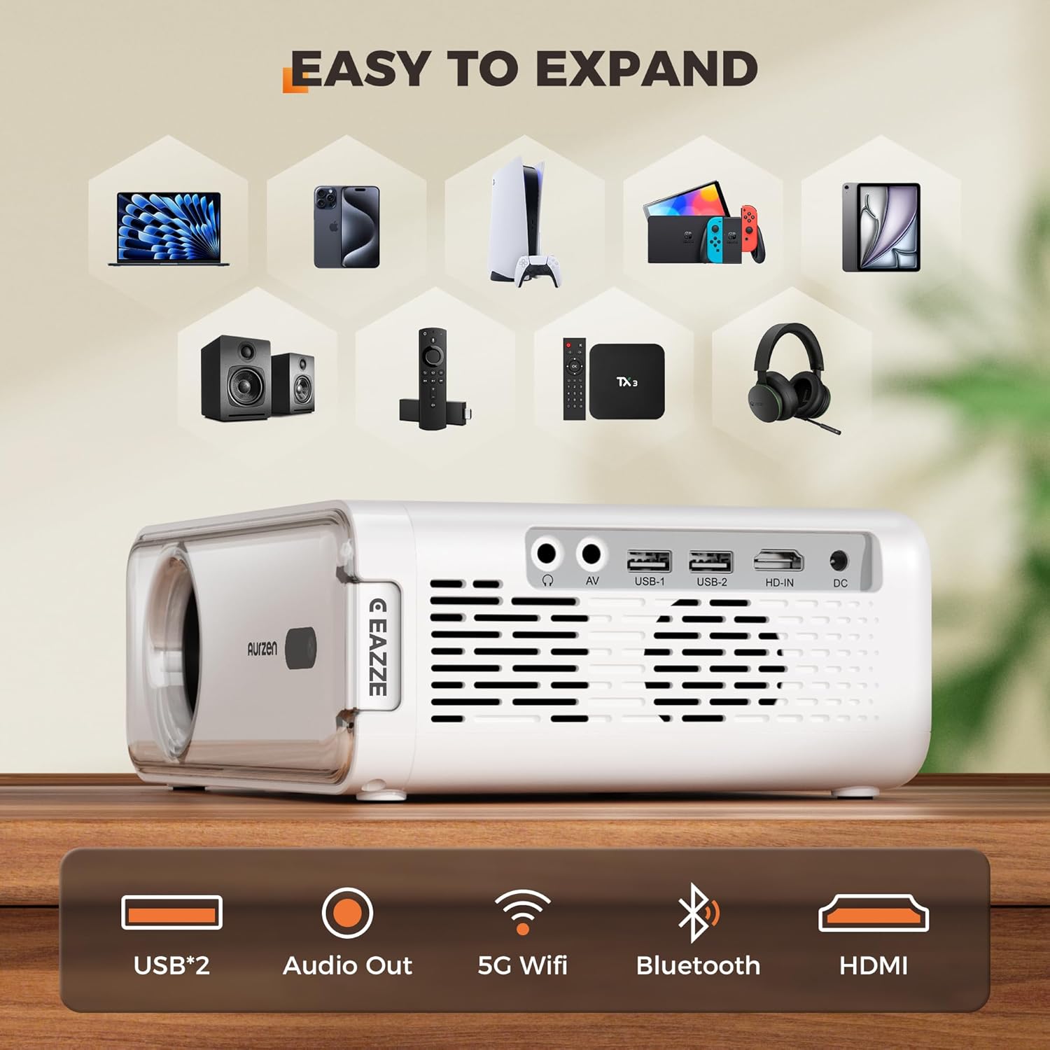 🏆2026 FIFA World Cup🏃‍♂️‍➡️⚽ Aurzen EAZZE D1 Smart Projector