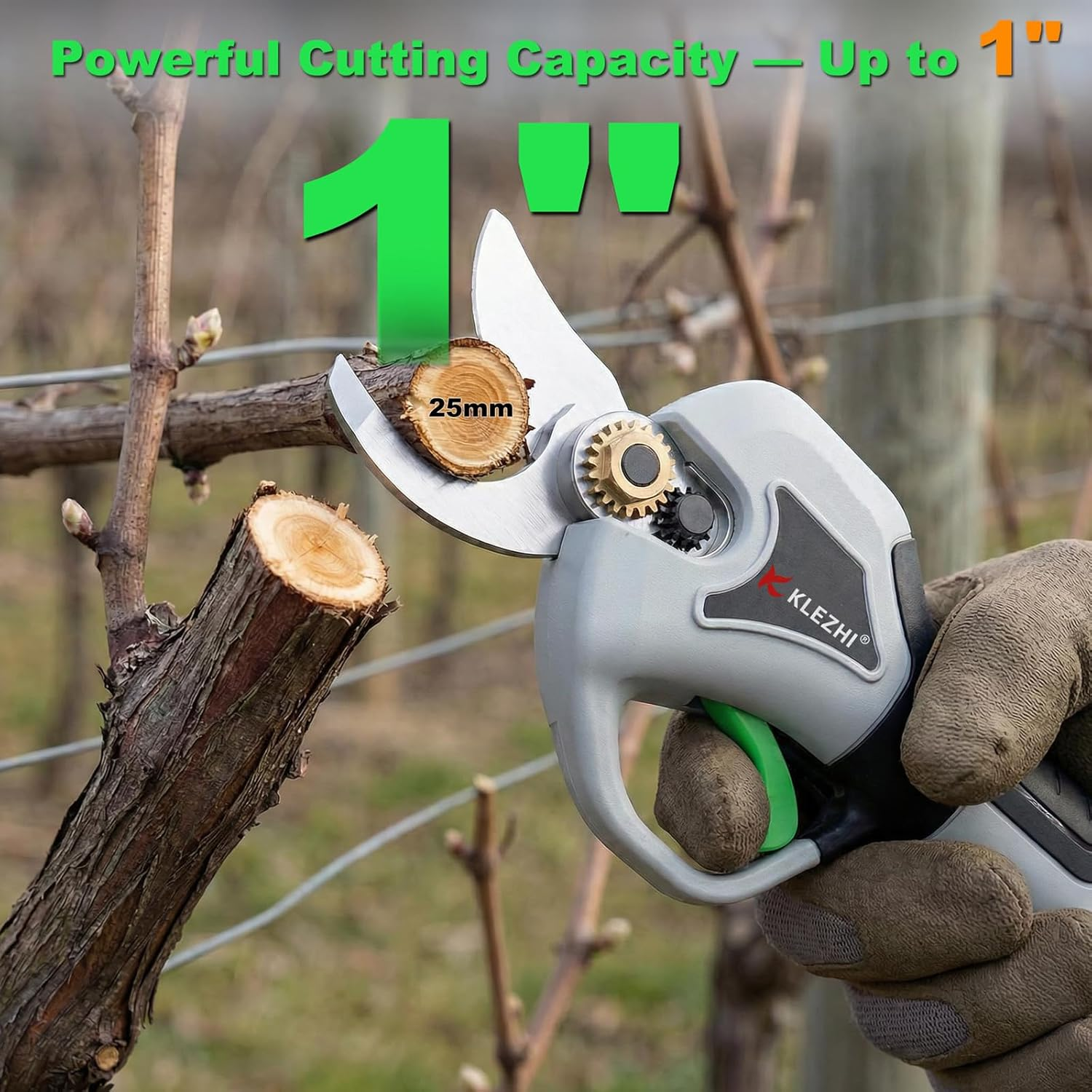 💥Clearance Sale! KLEZHI 16.8V Cordless Electric Pruner w/ Sharp SK5 Blades & Dual 2000mAh Batteries - Buy Now & Save Big