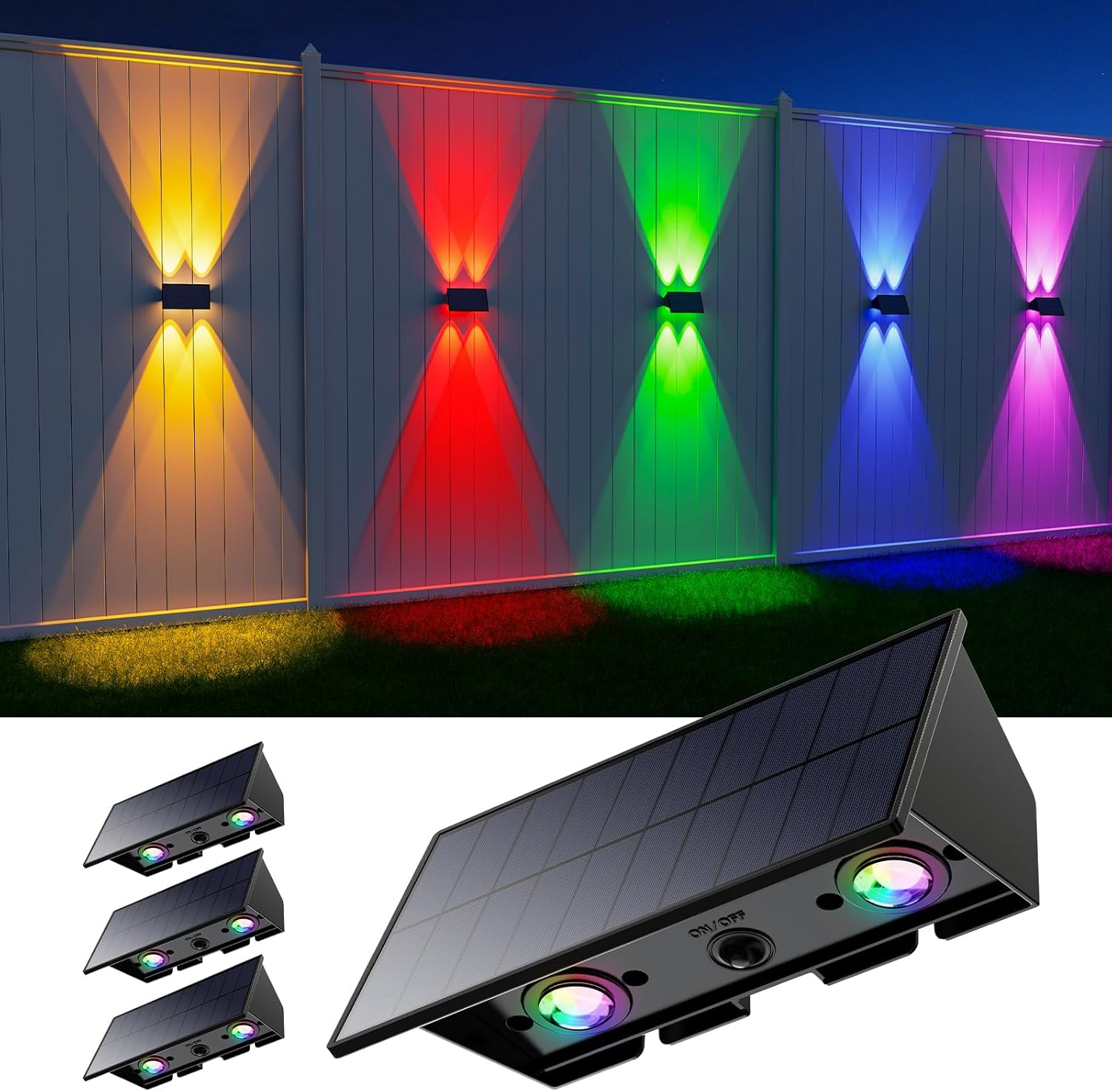 🏡[Online Exclusive] 12 Pack Solar Up and Down Wall Lights - Outdoor Waterproof Decorative LED Lamps for House Exterior, Fence & Patio [🔥Top Rated]