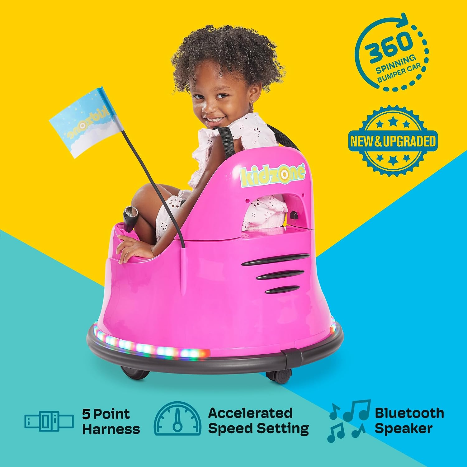 💰 EXCLUSIVE OFFER | Kidzone 12V 2-Speed Kids Bumper Car (APP & Remote)
