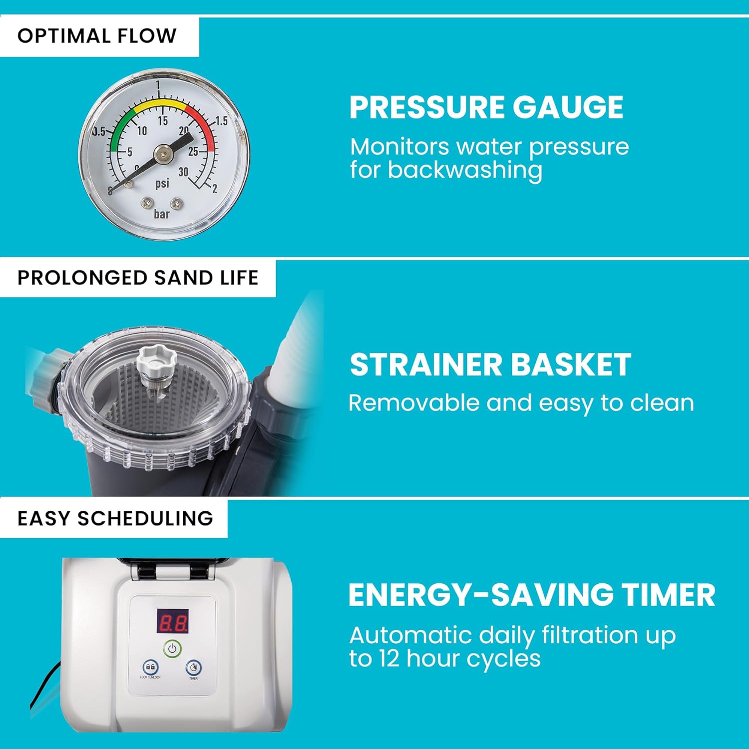 💥Today Only⚡INTEX 2,100 GPH Krystal Clear Sand Filter Pump