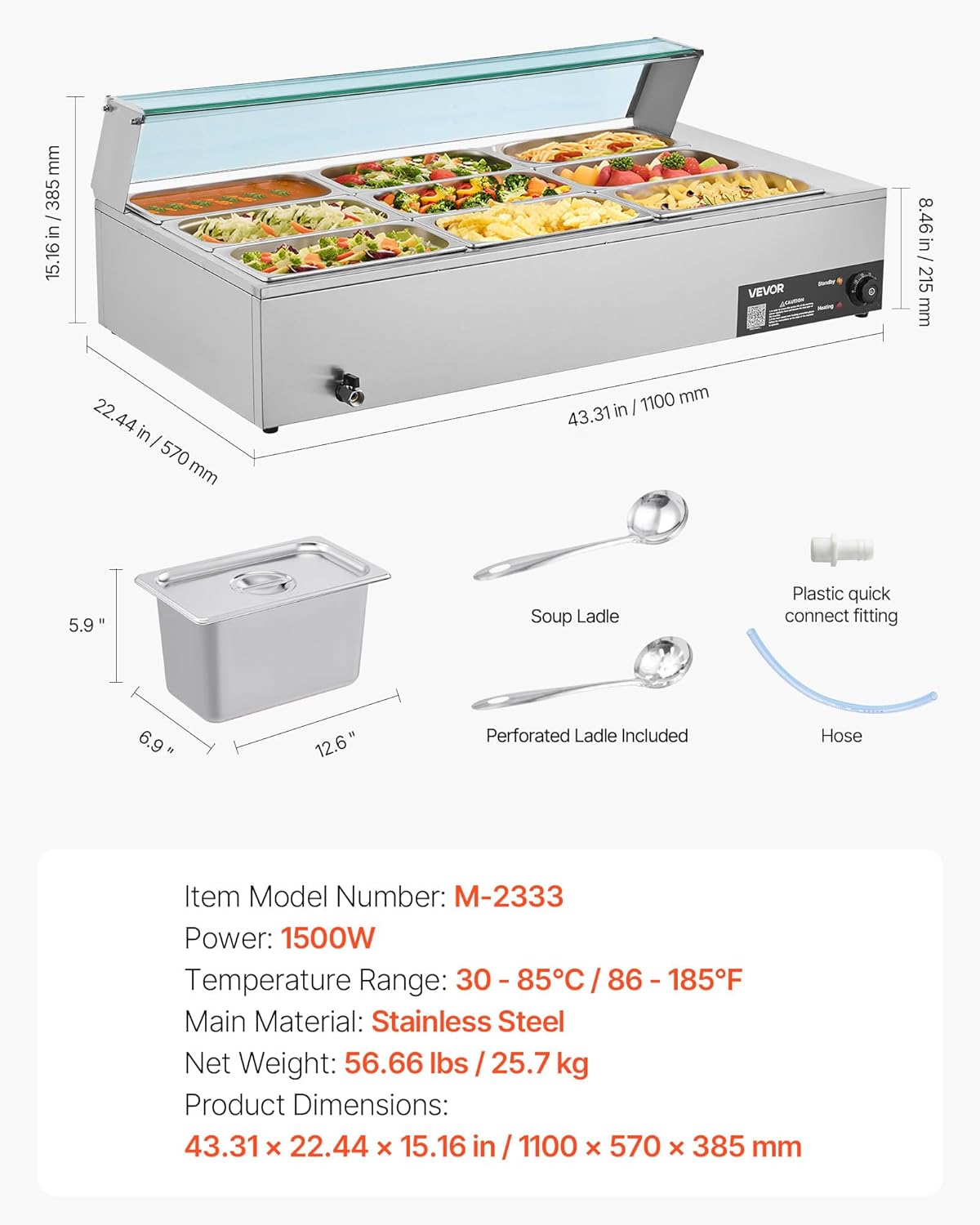 9-Pan Commercial Food Warmer