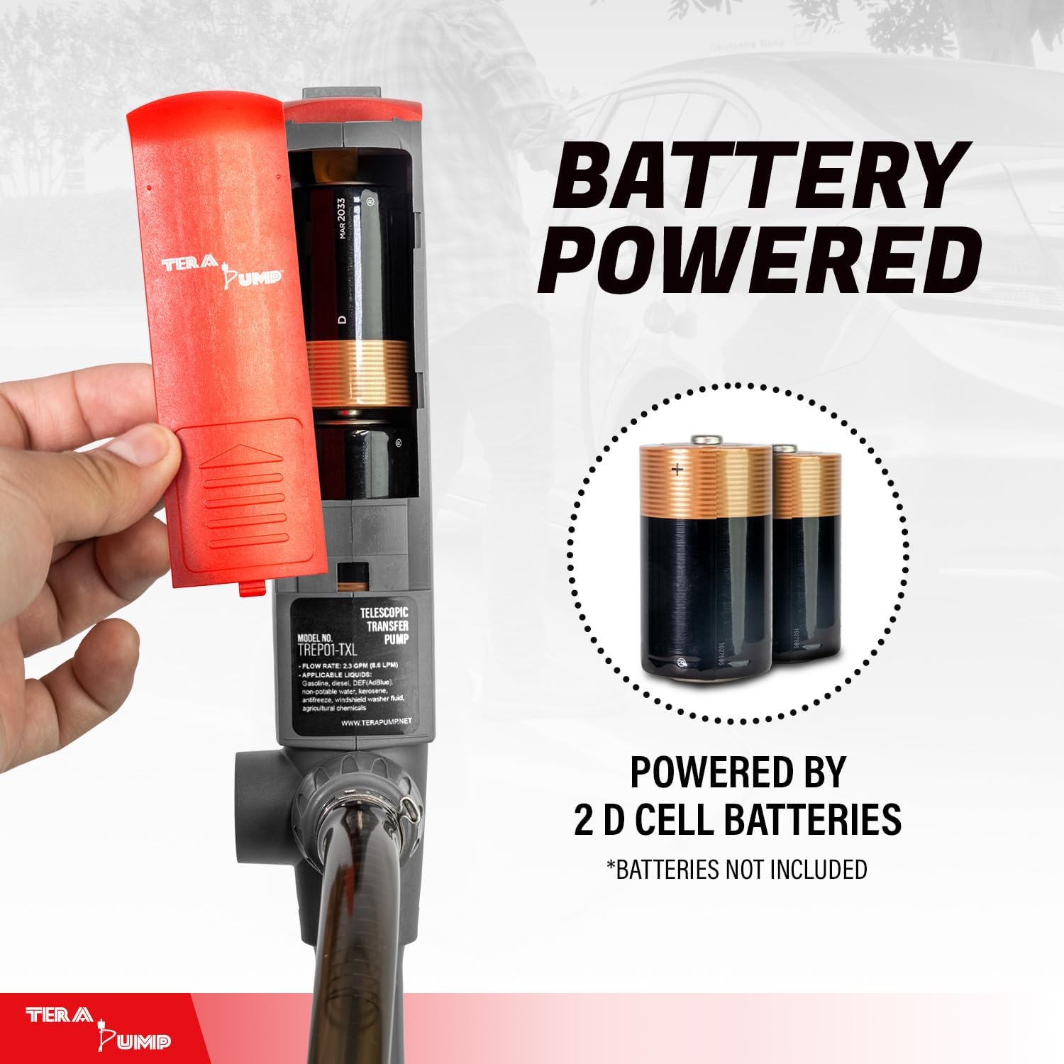 💥Today Only⚡TERA PUMP Portable Fuel Pump with 10FT XL Hose for Gas & Diesel