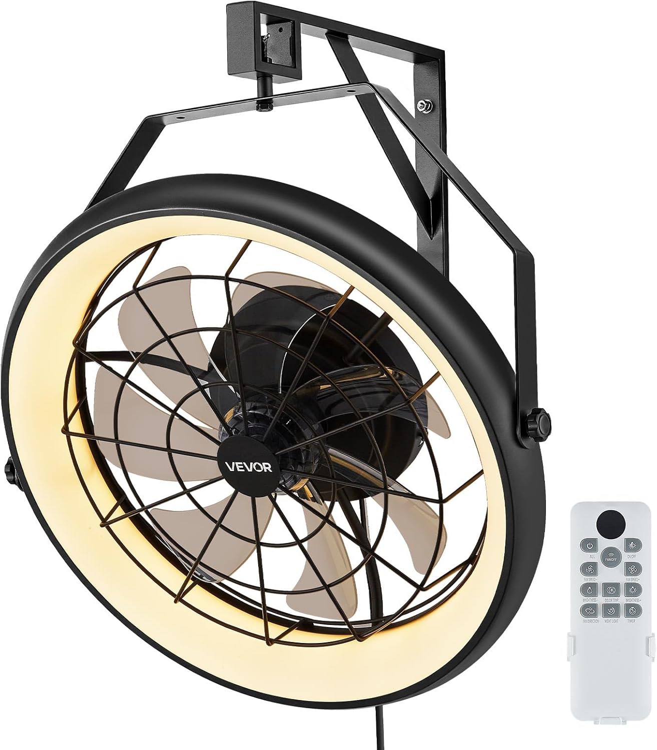 🔥Summer Sale🔥VEVOR 22 Inch Wall Mounted Fan with Lights