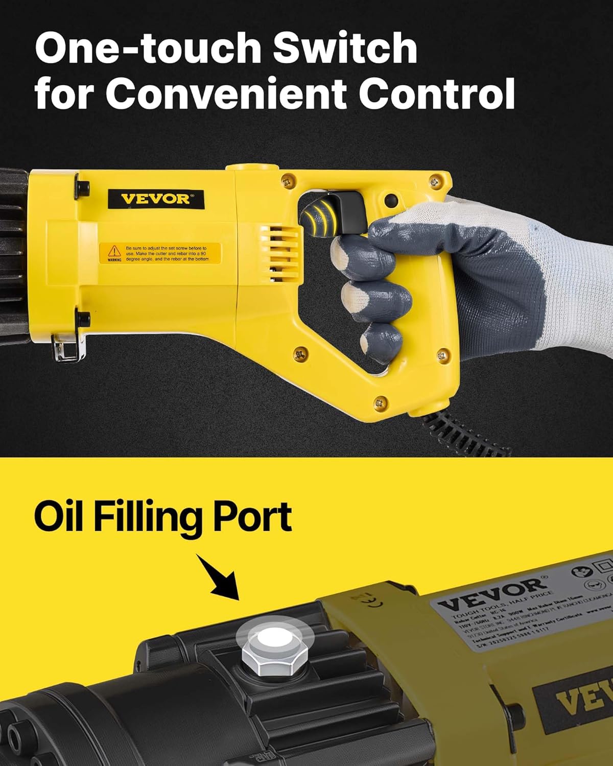 🔥Summer Sale🔥VEVOR Electric Hydraulic Rebar Cutter 900W 110V - Portable