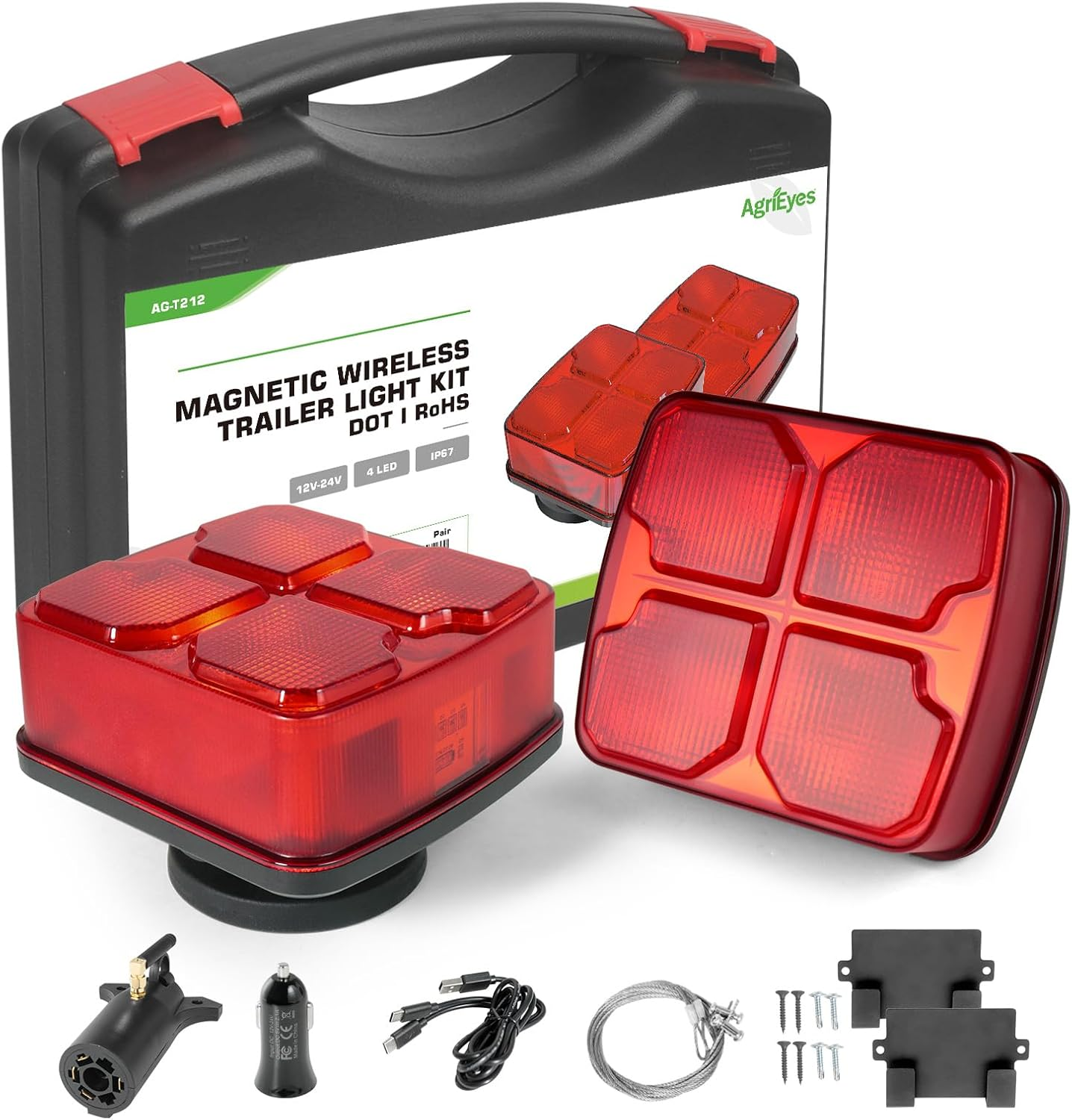 🚛[Best Deal] Ehaho Wireless LED Trailer Lights with Strong Magnet Base, 12-Hour Battery Life Towing Light Kit, Heavy Duty Brake & Turn Signals for RV Marine Boat ✨