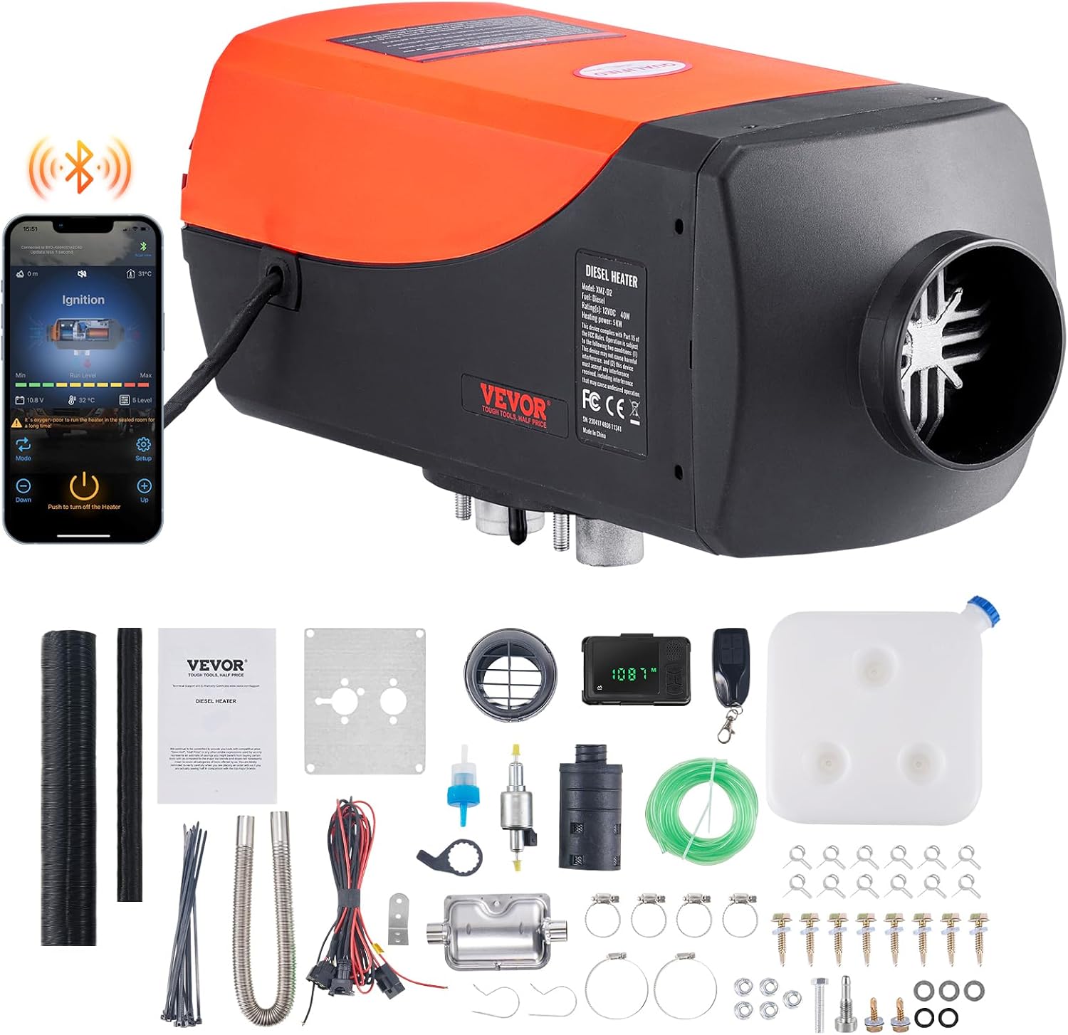 8KW Diesel Heater, Parking Heater with Automatic Altitude Adjustment, Max 18045 ft