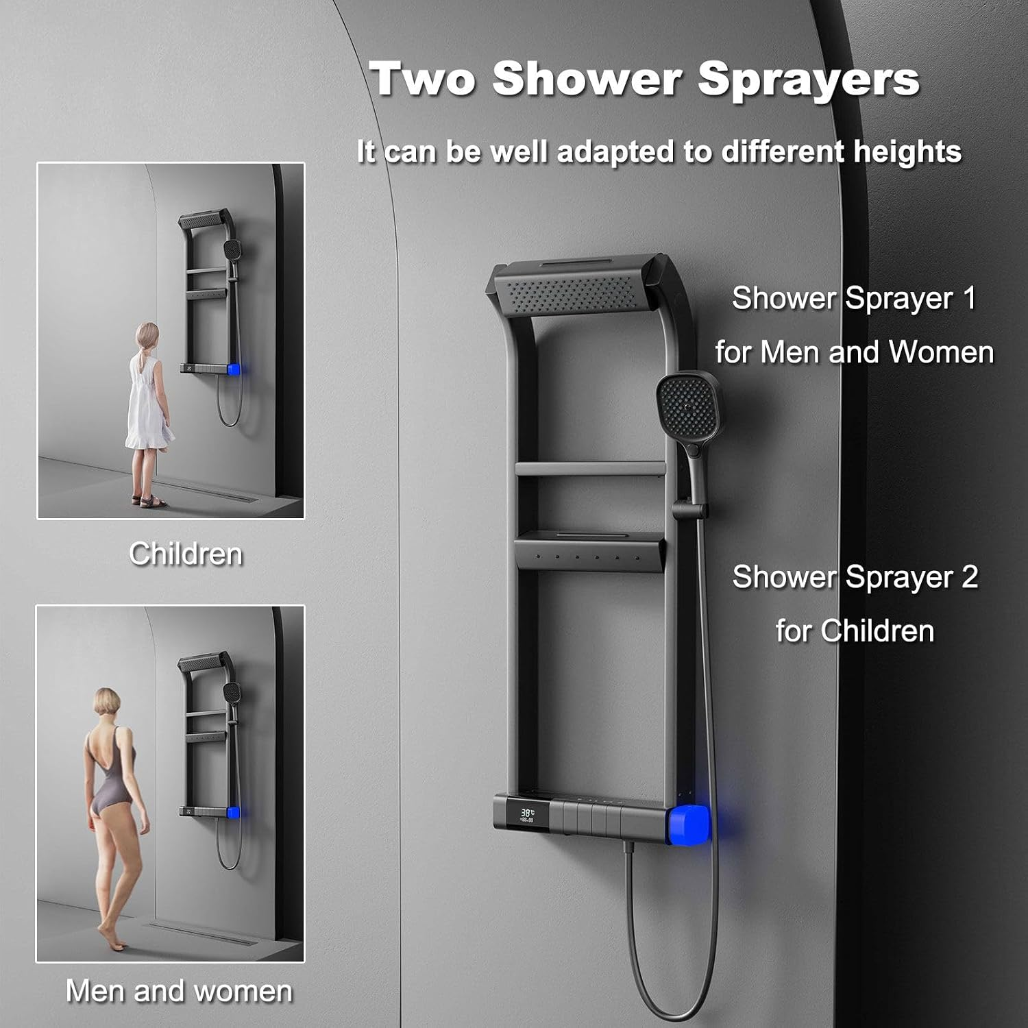 ⚡Limited Time Deal | Smart 6-in-1 Thermostatic Shower Tower Panel Set, LED Temp Display Piano Keys Faucet - Best Price Online