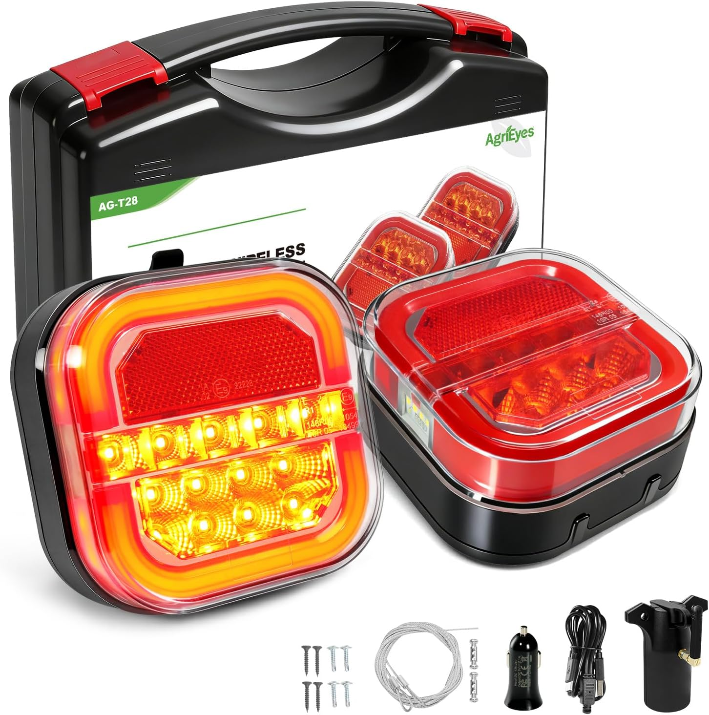 🚛[Best Deal] Ehaho Wireless LED Trailer Lights with Strong Magnet Base, 12-Hour Battery Life Towing Light Kit, Heavy Duty Brake & Turn Signals for RV Marine Boat ✨