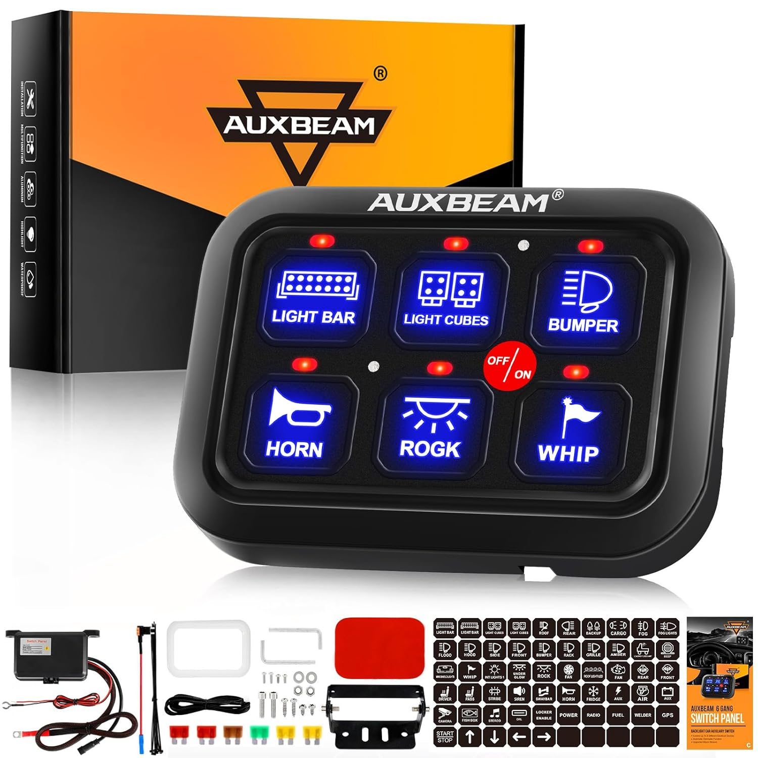 🛠️ [CAR UPGRADE DEAL] Auxbeam BA80 8 Gang Switch Pod, Intelligent Under-Hood Relay Control Box System with Backlight Dimmable Touch Panel for Off-Road Lighting 🚨