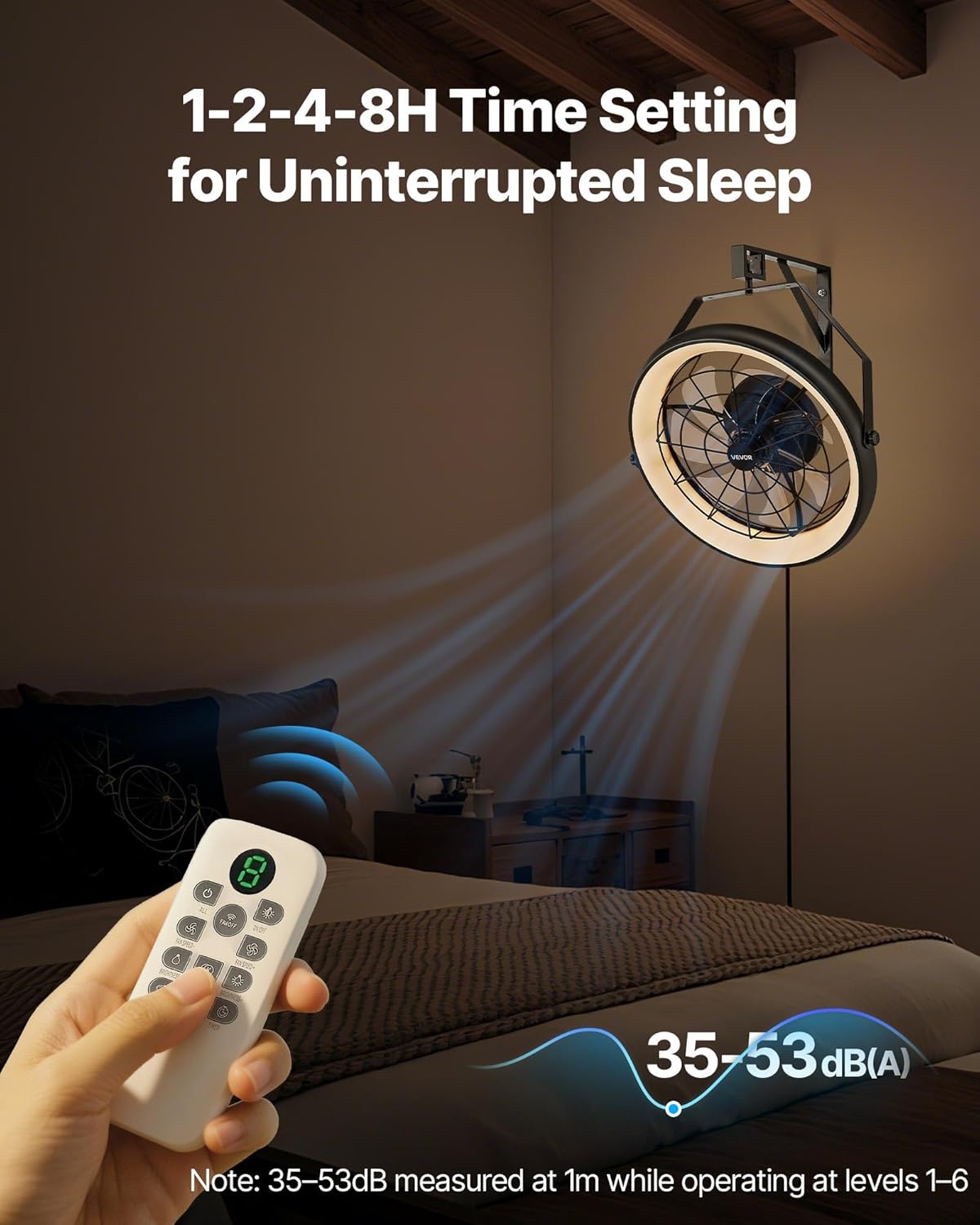 🔥Summer Sale🔥VEVOR 22 Inch Wall Mounted Fan with Lights
