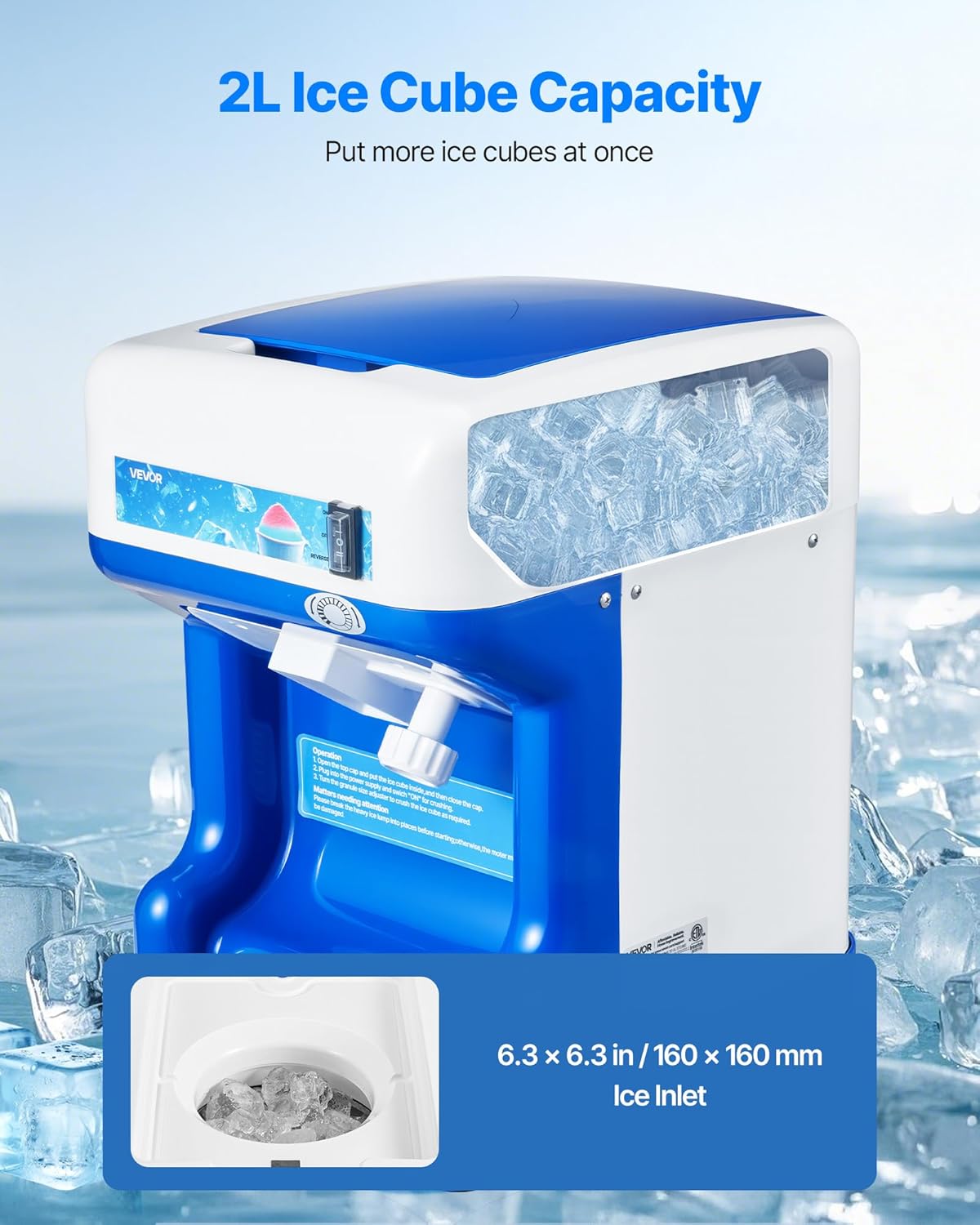 🔥Summer Sale🔥VEVOR Commercial Ice Shaver Crusher