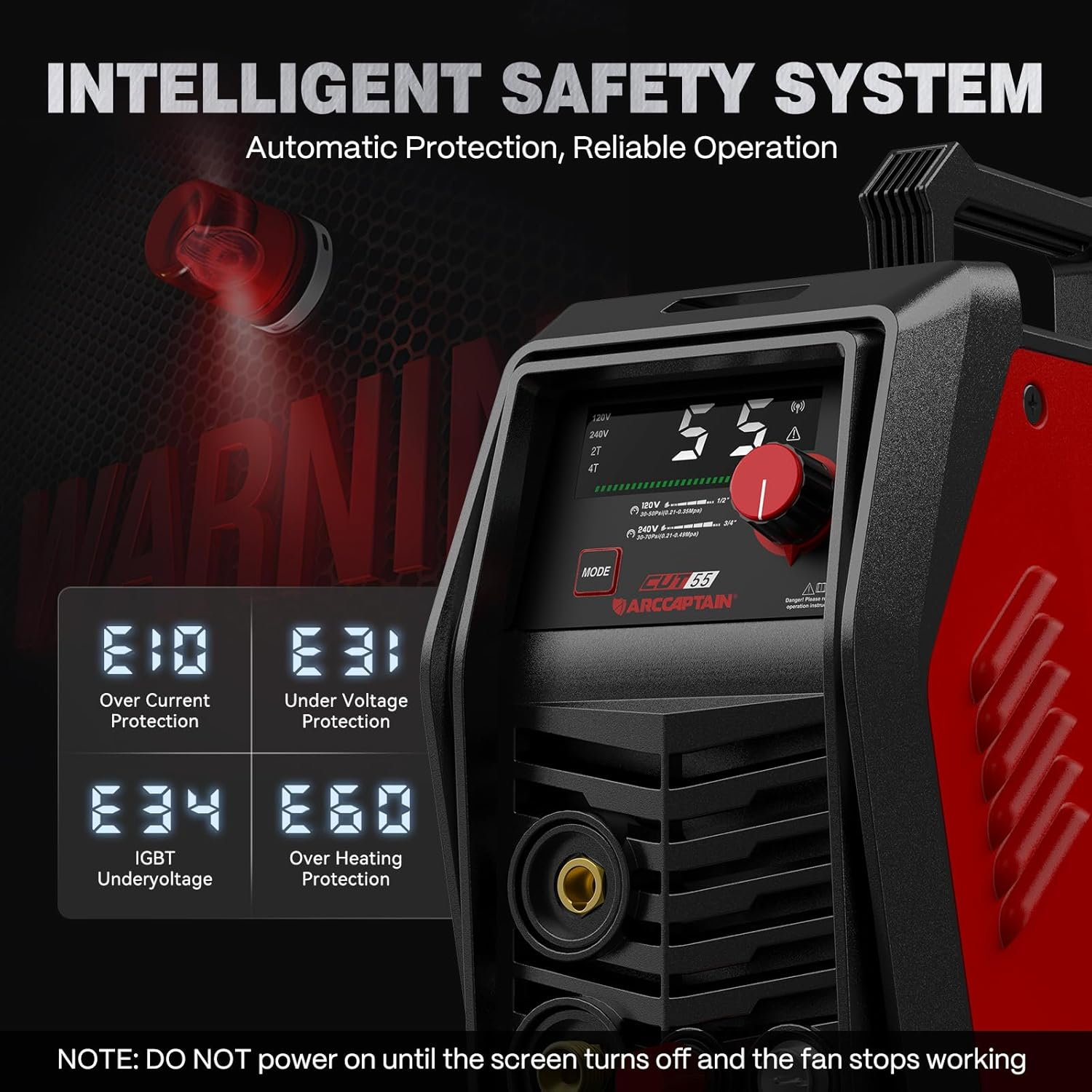 🔥【Best Seller】ARCCAPTAIN iControl CUT55 Pro Plasma Cutter Machine, 55 Amp Non-Touch Pilot Arc 120V/240V, Smart APP & LED Display