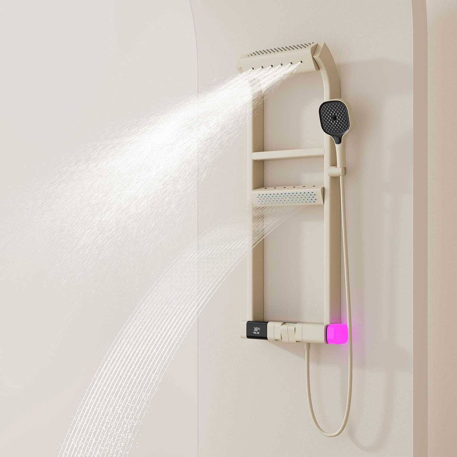 ⚡Limited Time Deal | Smart 6-in-1 Thermostatic Shower Tower Panel Set, LED Temp Display Piano Keys Faucet - Best Price Online