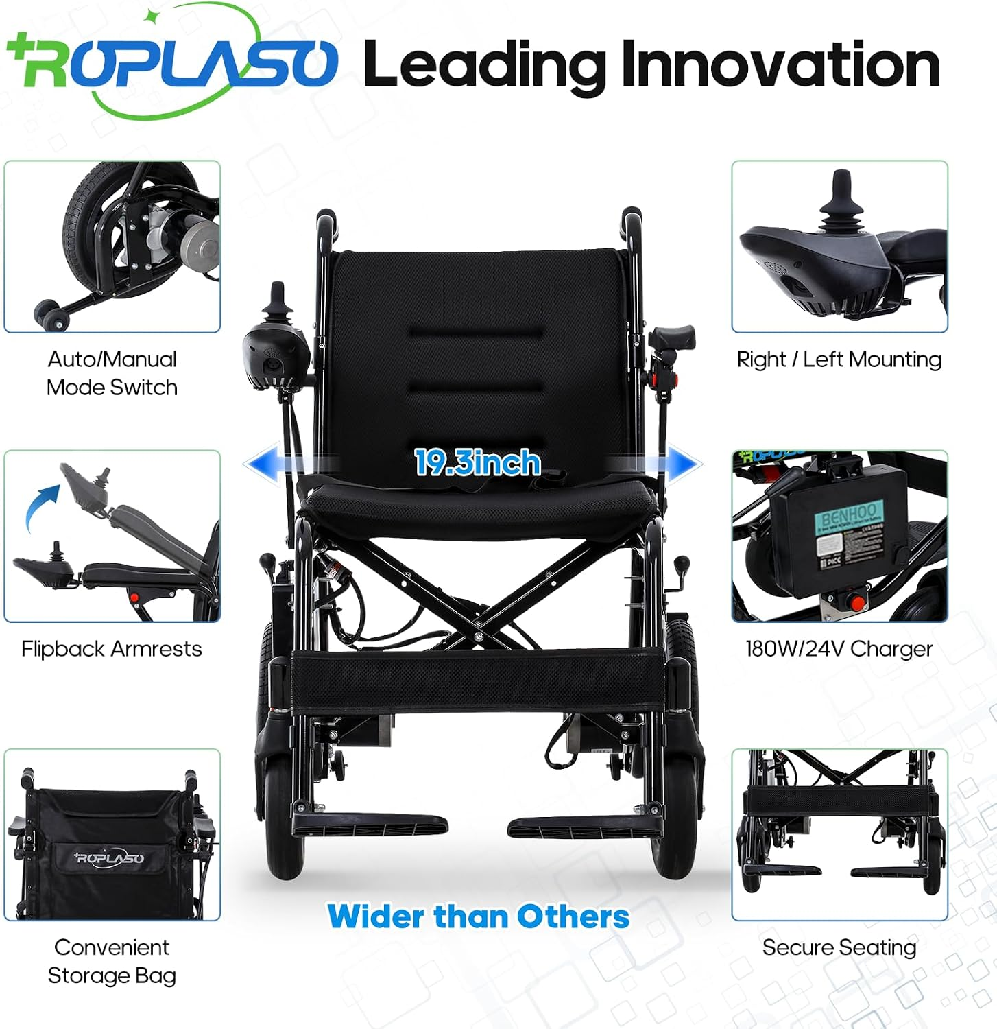 💥 [Flash Sale] Carbon Fiber Pattern Electric Wheelchair for Adults, Foldable Motorized Wheelchair 15 Miles Range, 286 lbs Heavy Duty Capacity