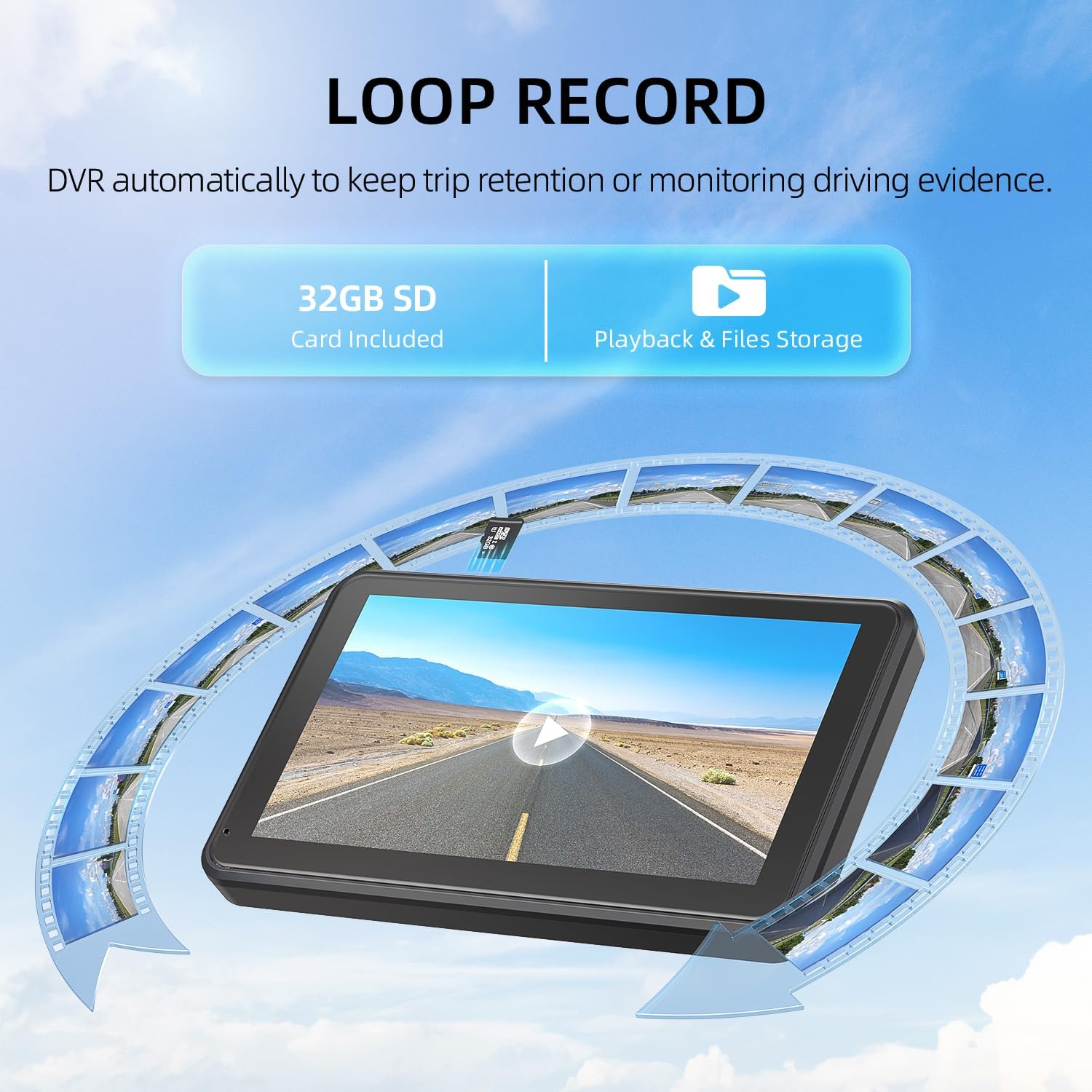 HD1080P 7”Dual Magnetic Solar Wireless Backup Cameras