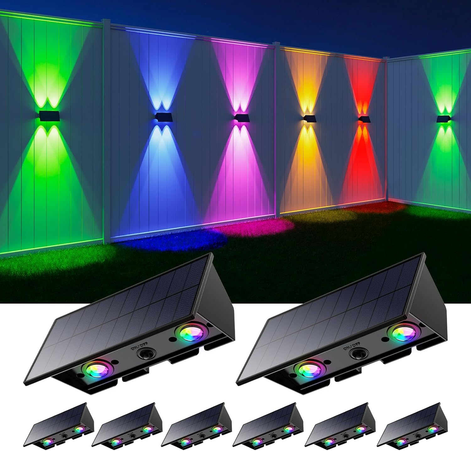 🏡[Online Exclusive] 12 Pack Solar Up and Down Wall Lights - Outdoor Waterproof Decorative LED Lamps for House Exterior, Fence & Patio [🔥Top Rated]