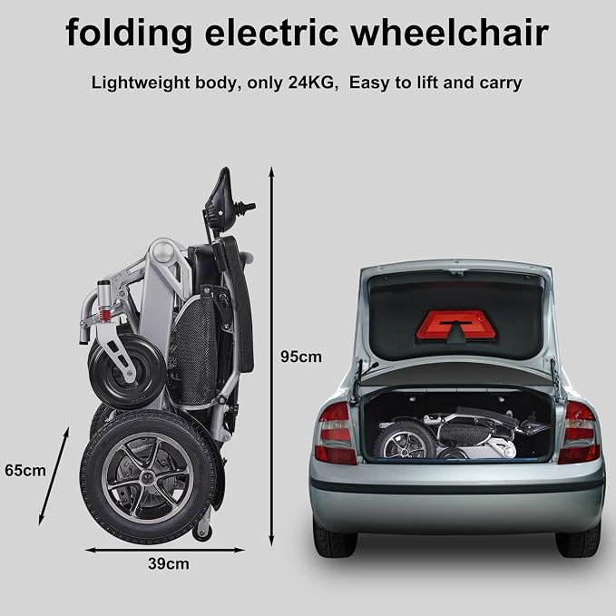 💥 [Flash Sale] Carbon Fiber Pattern Electric Wheelchair for Adults, Foldable Motorized Wheelchair 15 Miles Range, 286 lbs Heavy Duty Capacity