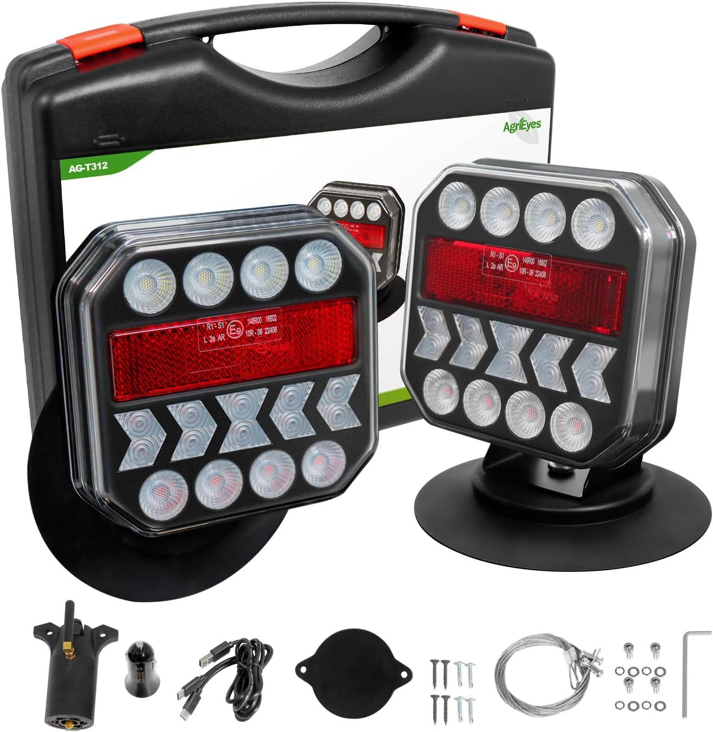 🚛[Best Deal] Ehaho Wireless LED Trailer Lights with Strong Magnet Base, 12-Hour Battery Life Towing Light Kit, Heavy Duty Brake & Turn Signals for RV Marine Boat ✨