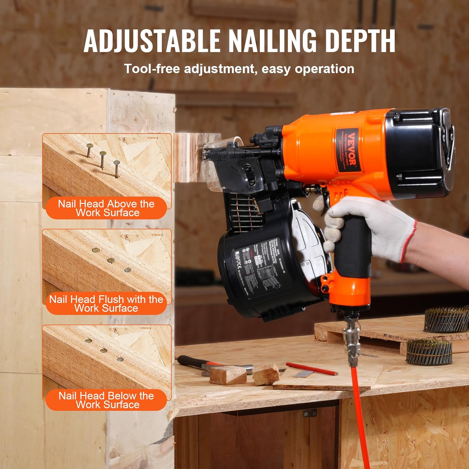 🔥Summer Sale🔥VEVOR Coil Siding/Framing Nailer