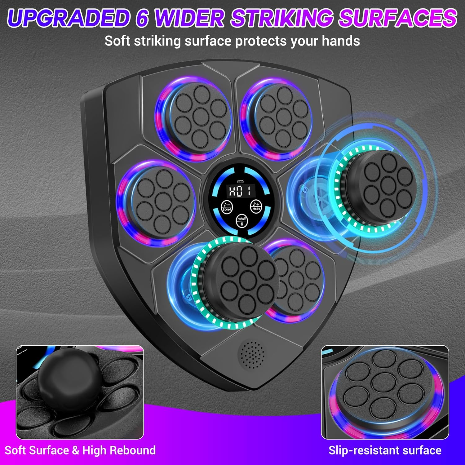 🎵Limited Time Offer🥊TGLLM Music Boxing Machine with Gloves - Smart Wall Mounted Electronic Boxing Target with Bluetooth, 9 Modes & 9 Speeds for Home Workout