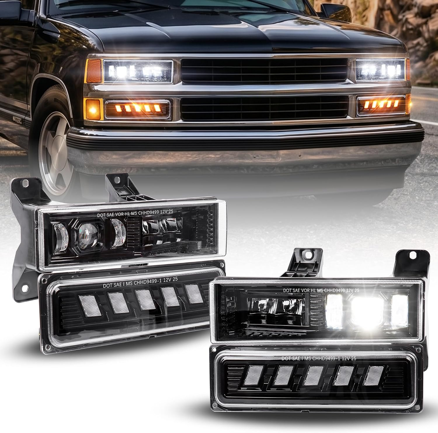 💥 CLEARANCE | DOT Approved RAMJET4X4 LED Headlight Bumper Lamps Combo – SAVE TODAY ✨