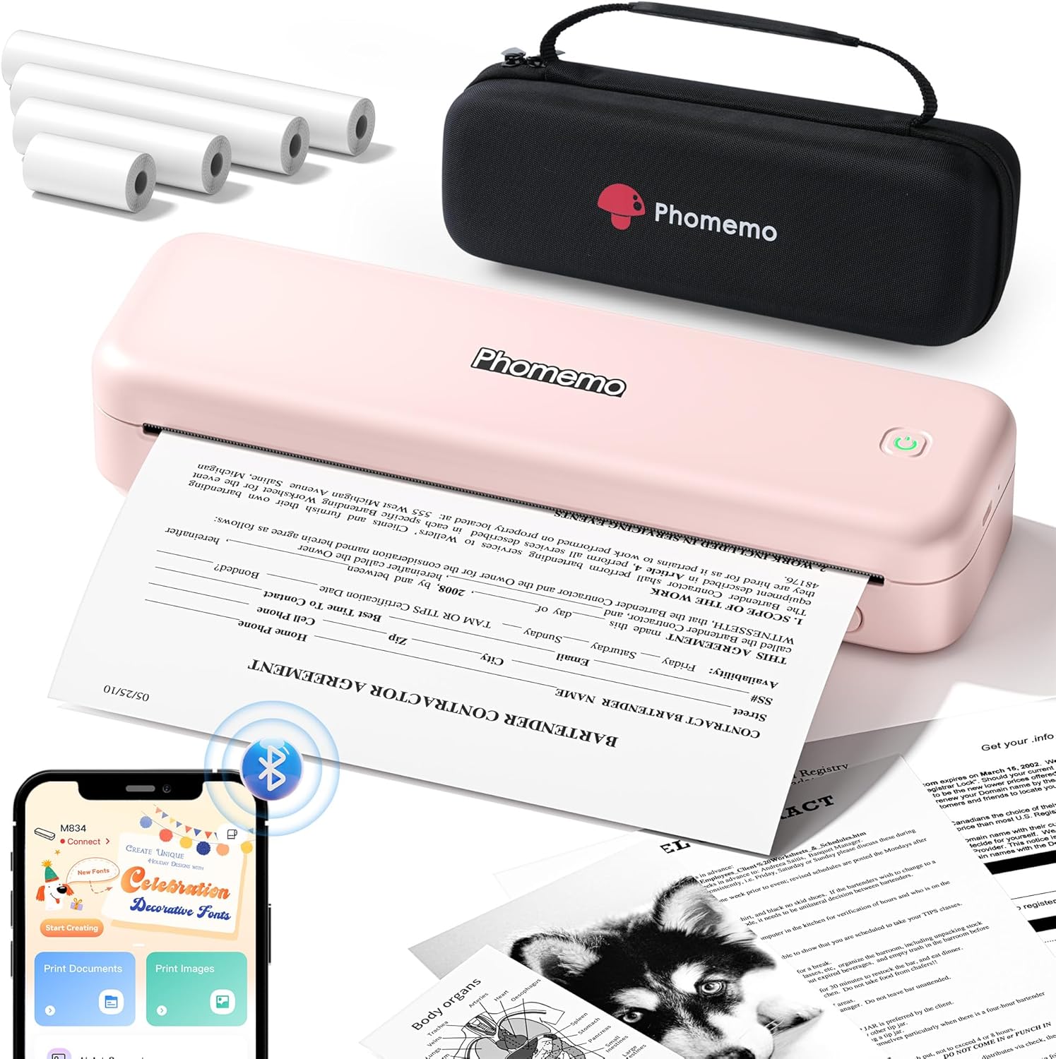 ONLY $35💥Buy 1 Get 1 Free🛒M834 Bluetooth Thermal Printer – Compatible with Android, iOS, and laptops.